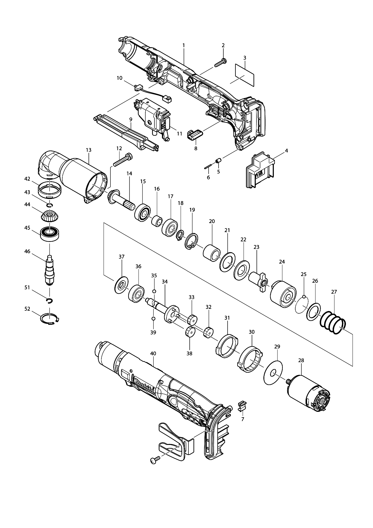 Makita DTL063 parts diagram, sheet 1