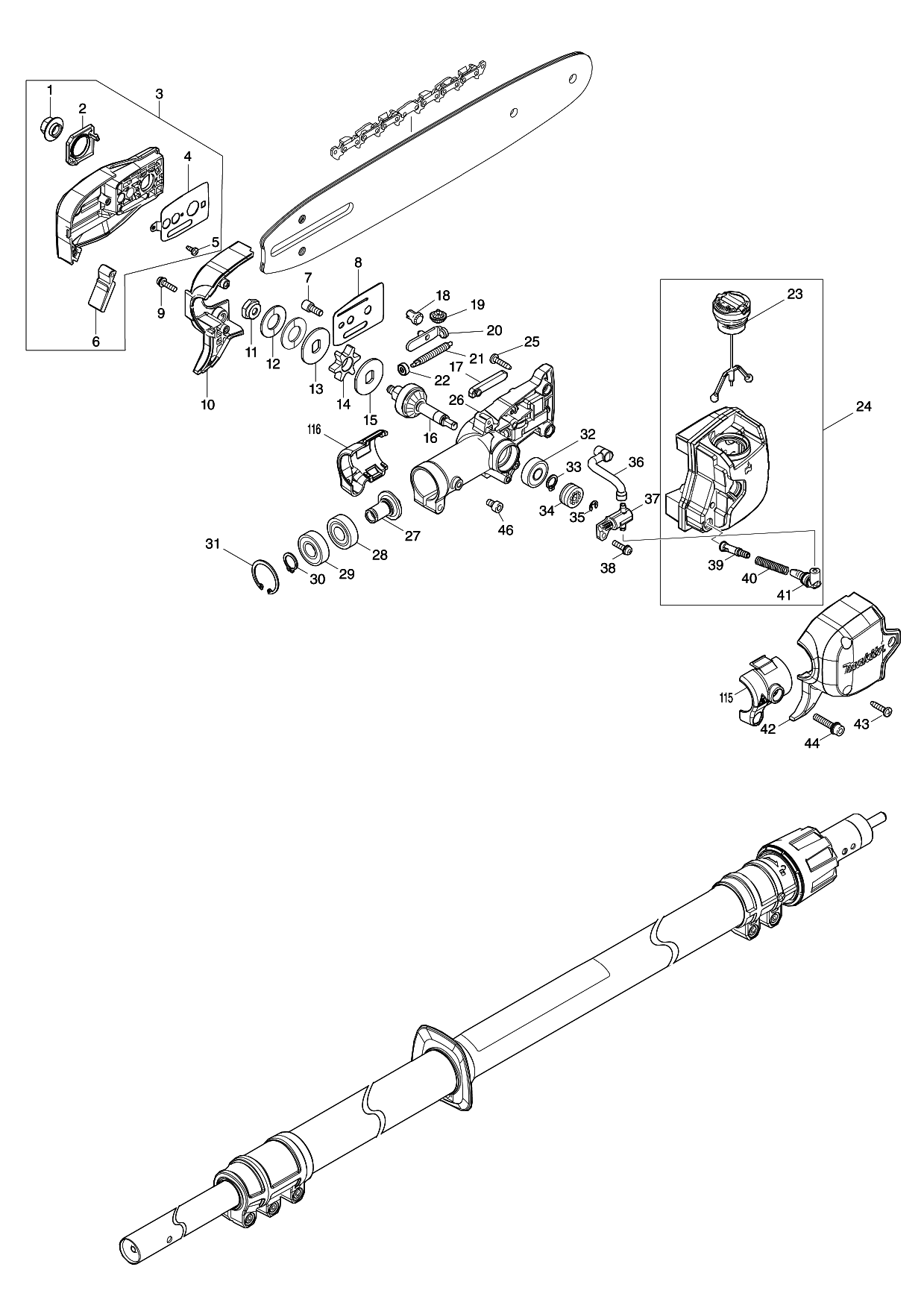 Makita DUA301 parts diagram, sheet 1