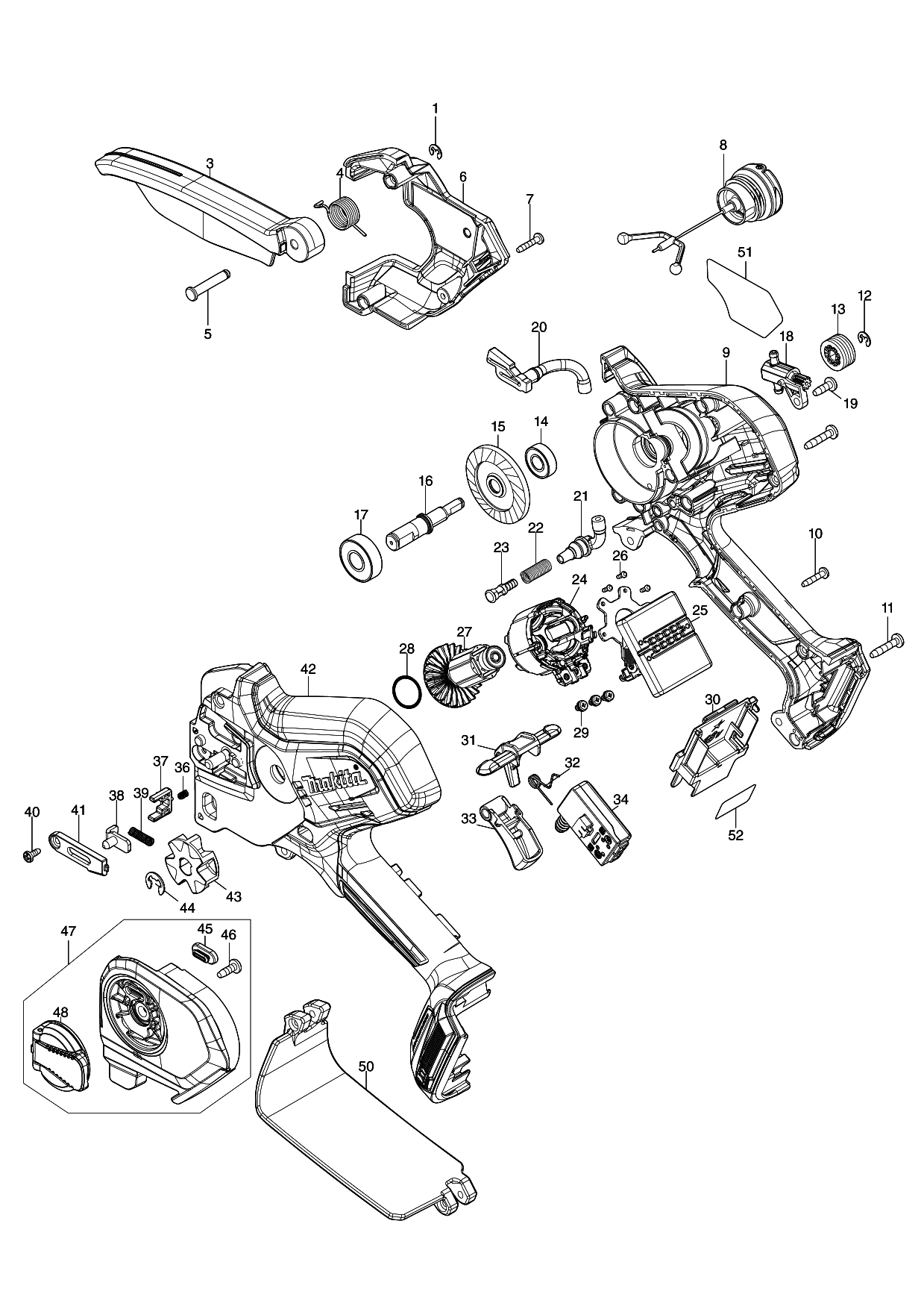 Makita DUC101 parts diagram, sheet 1