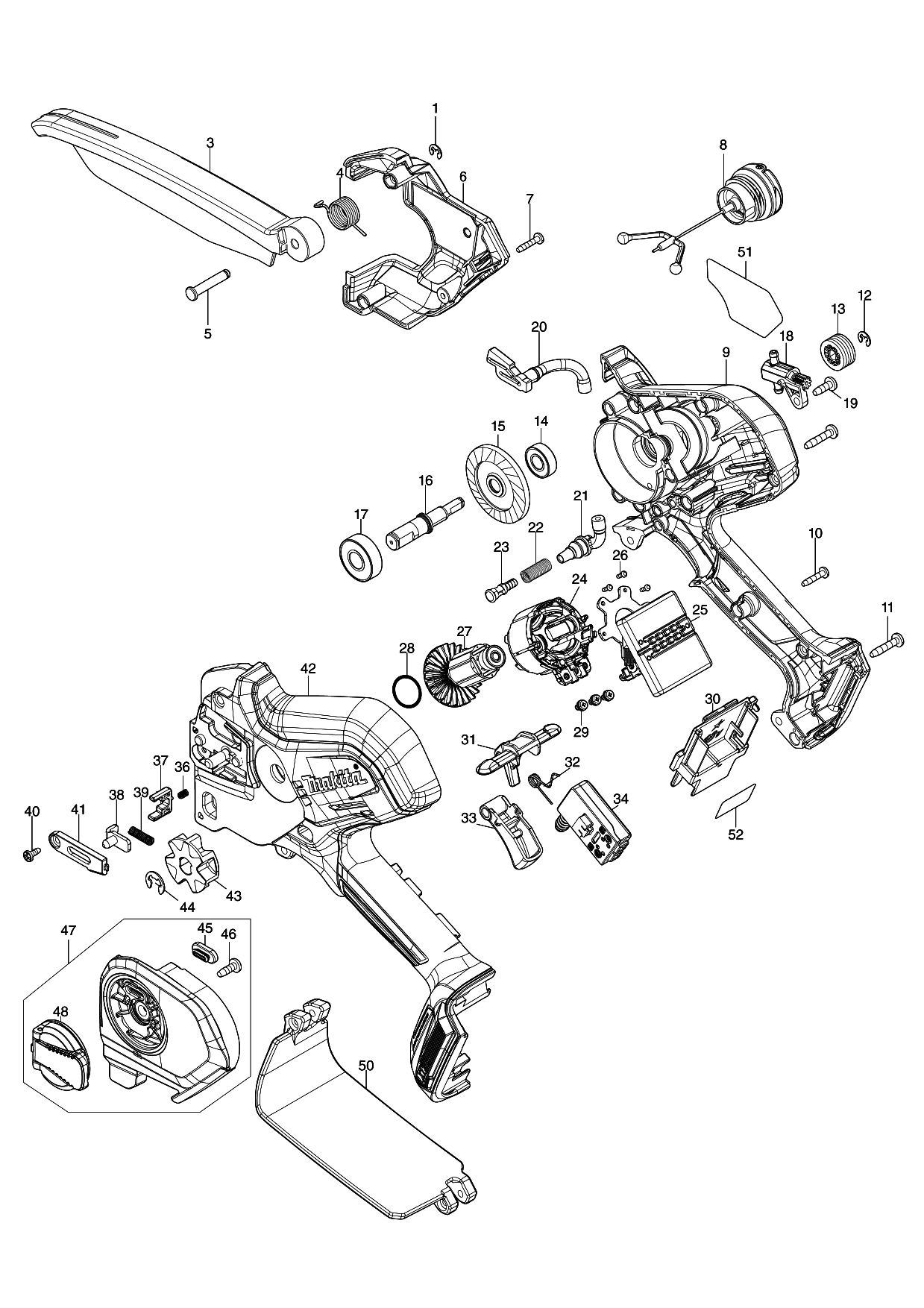Makita DUC150 parts diagram, sheet 1