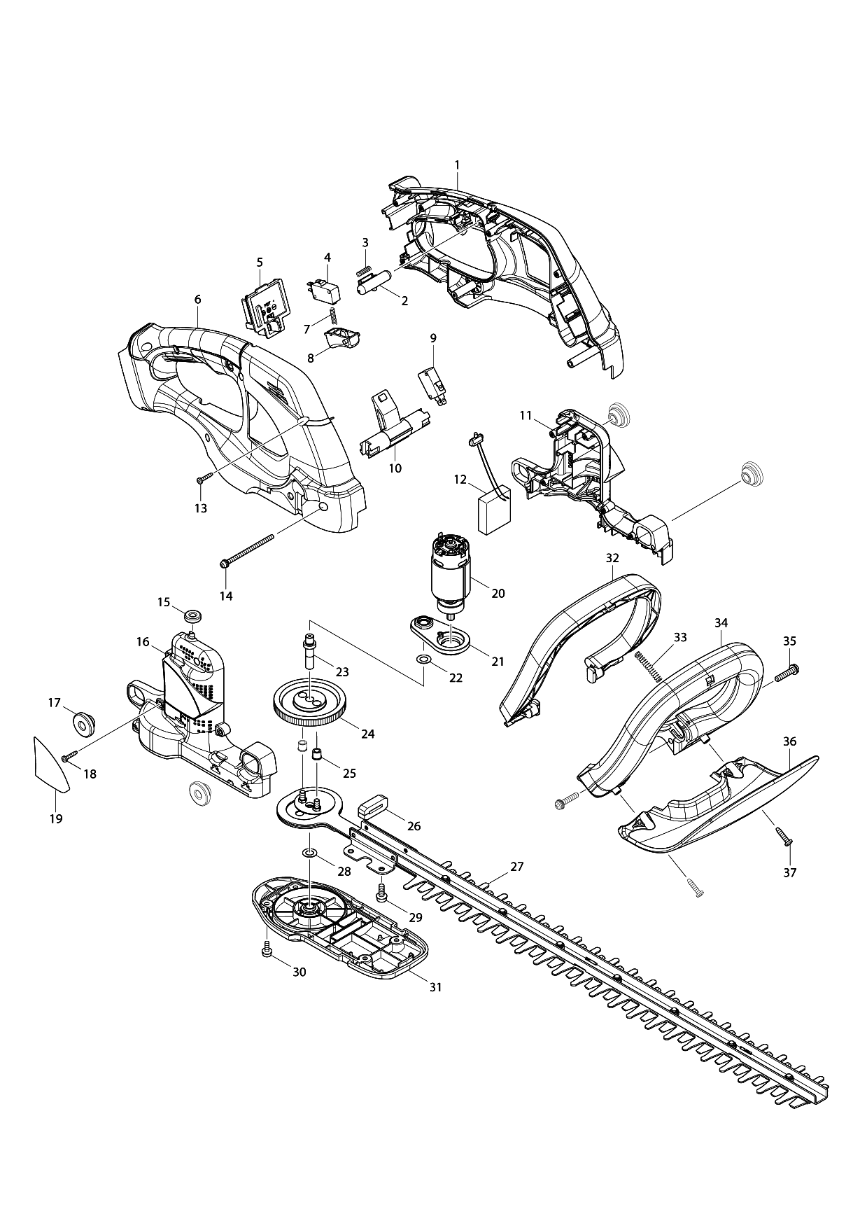 Makita DUH523 parts diagram, sheet 1