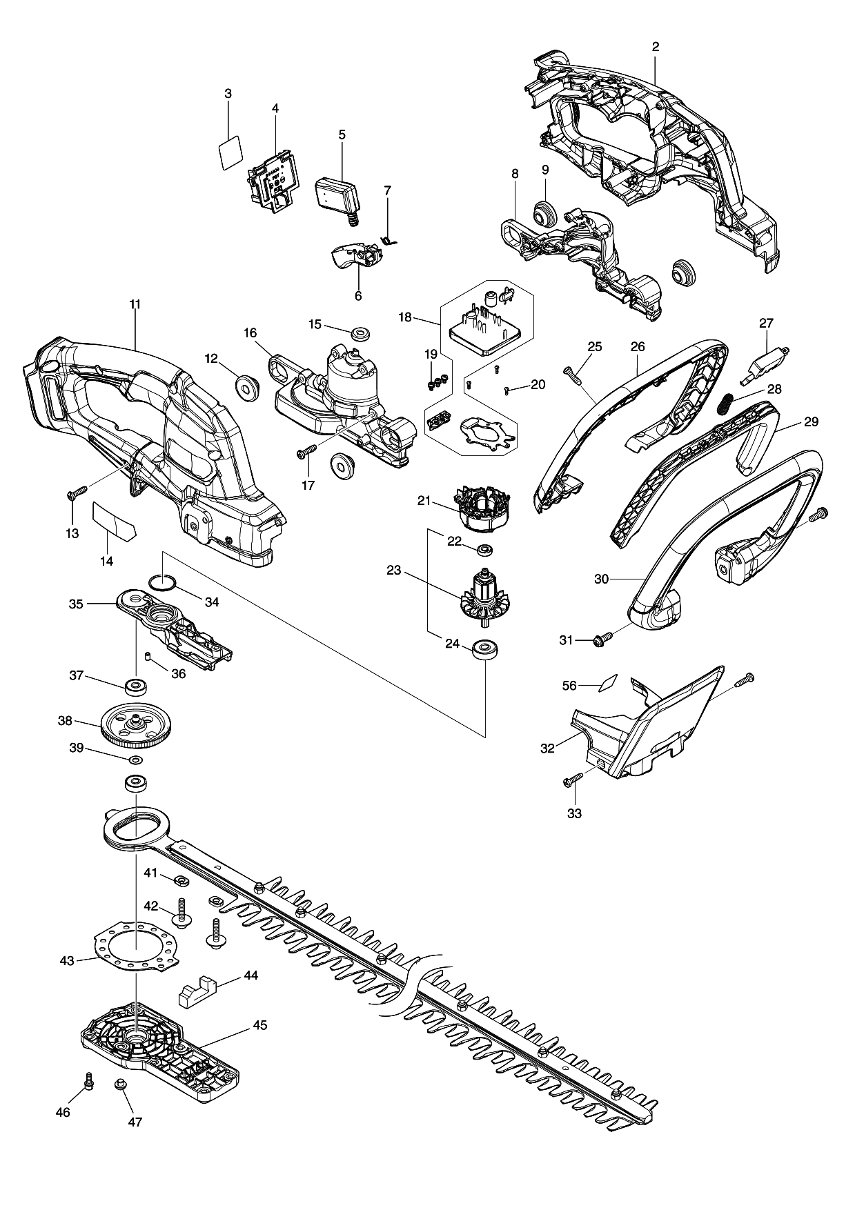 Makita DUH606 parts diagram, sheet 1