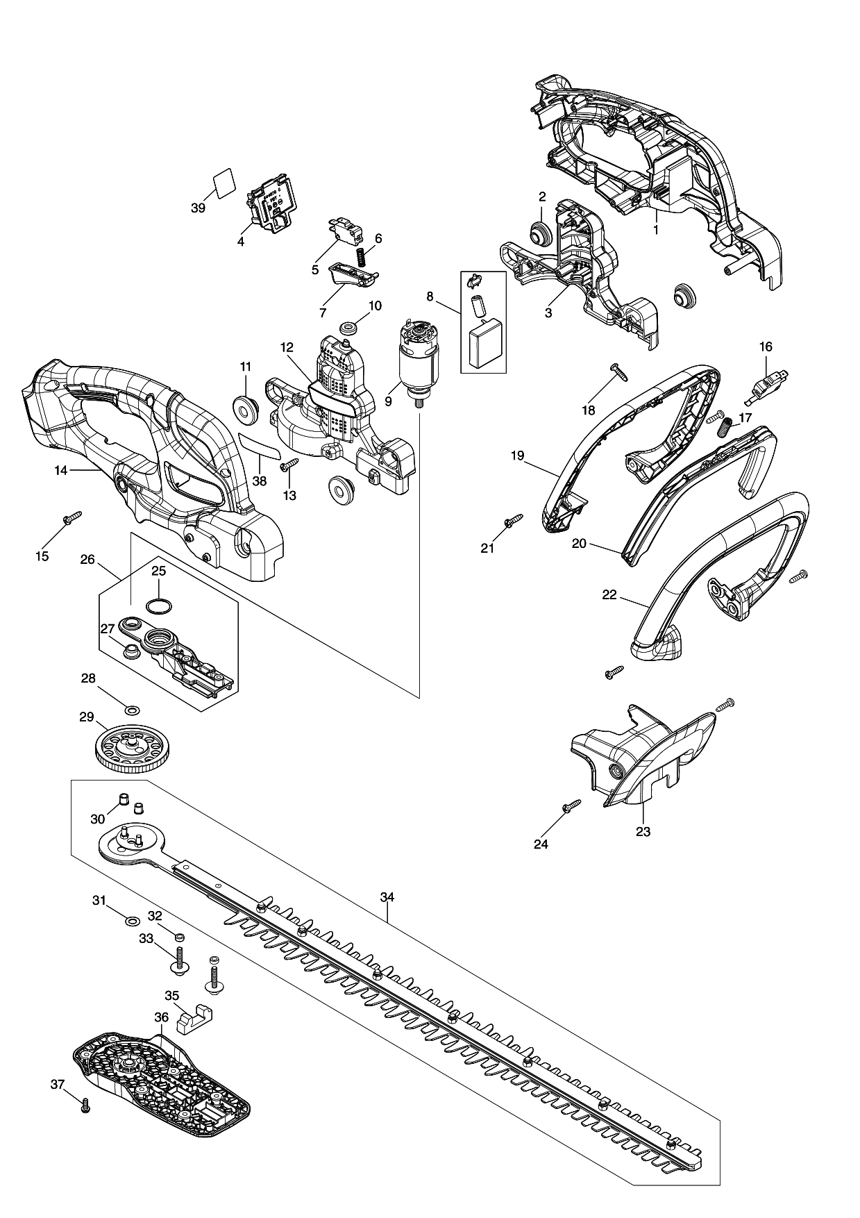 Makita DUH607 parts diagram, sheet 1