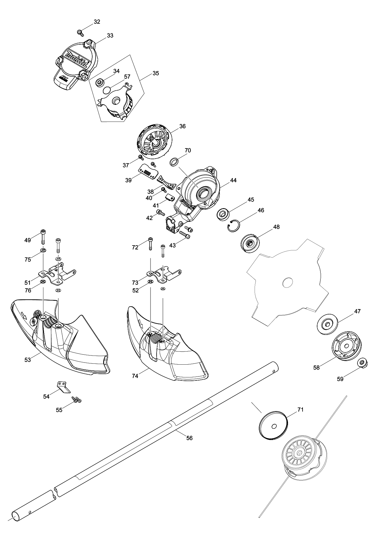 Makita DUR365U parts diagram, sheet 2