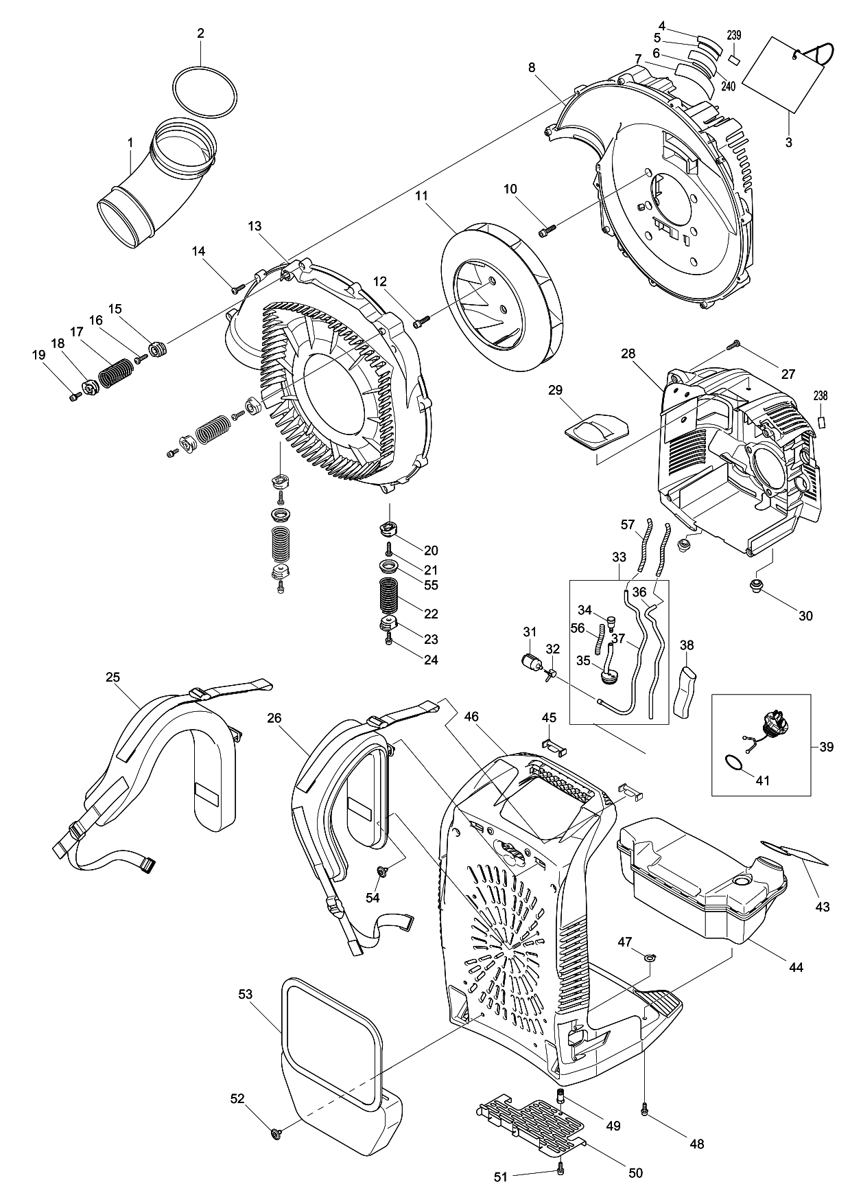 Makita EB7650TH parts diagram, sheet 1