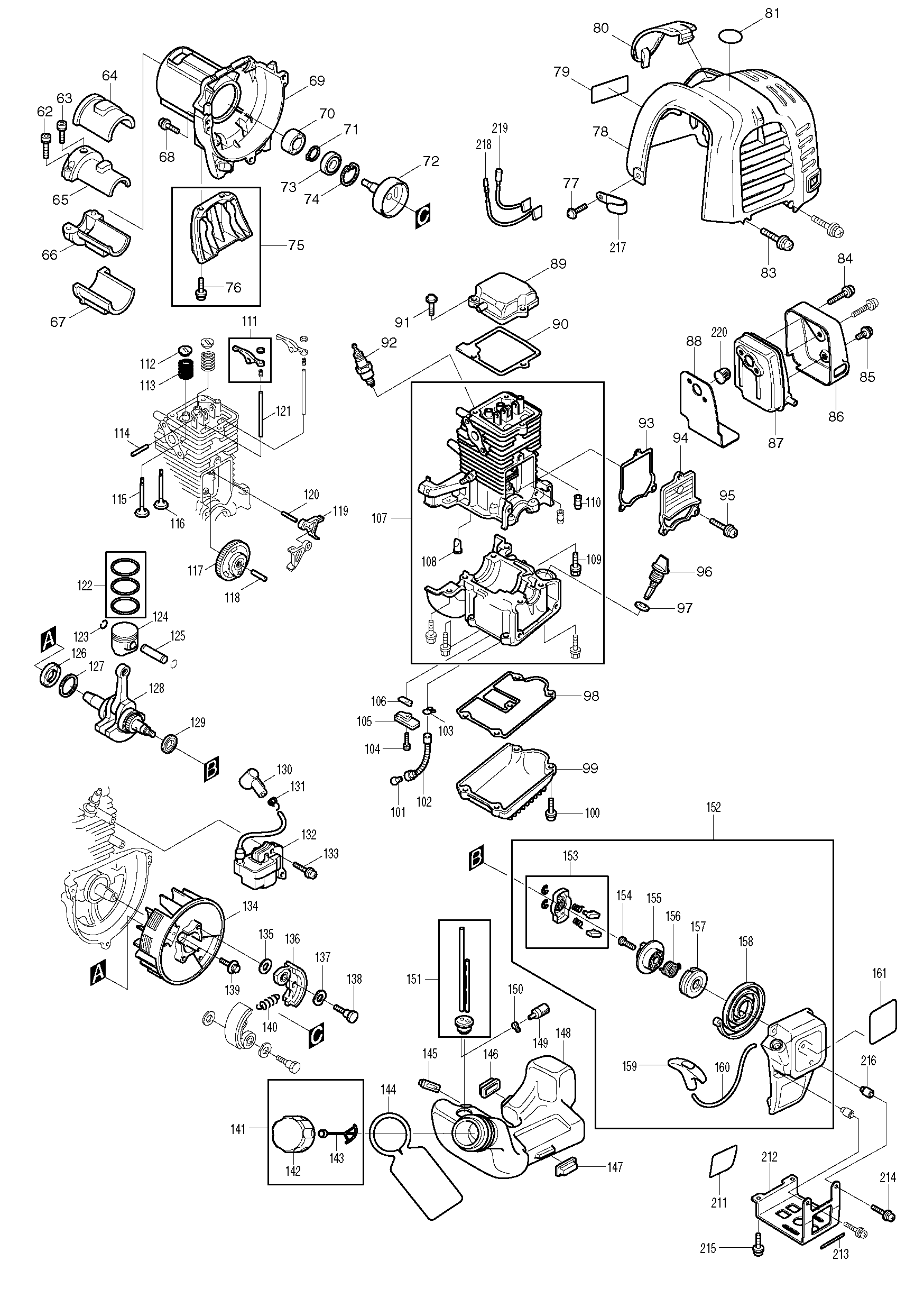Makita EBH253U parts diagram, sheet 2