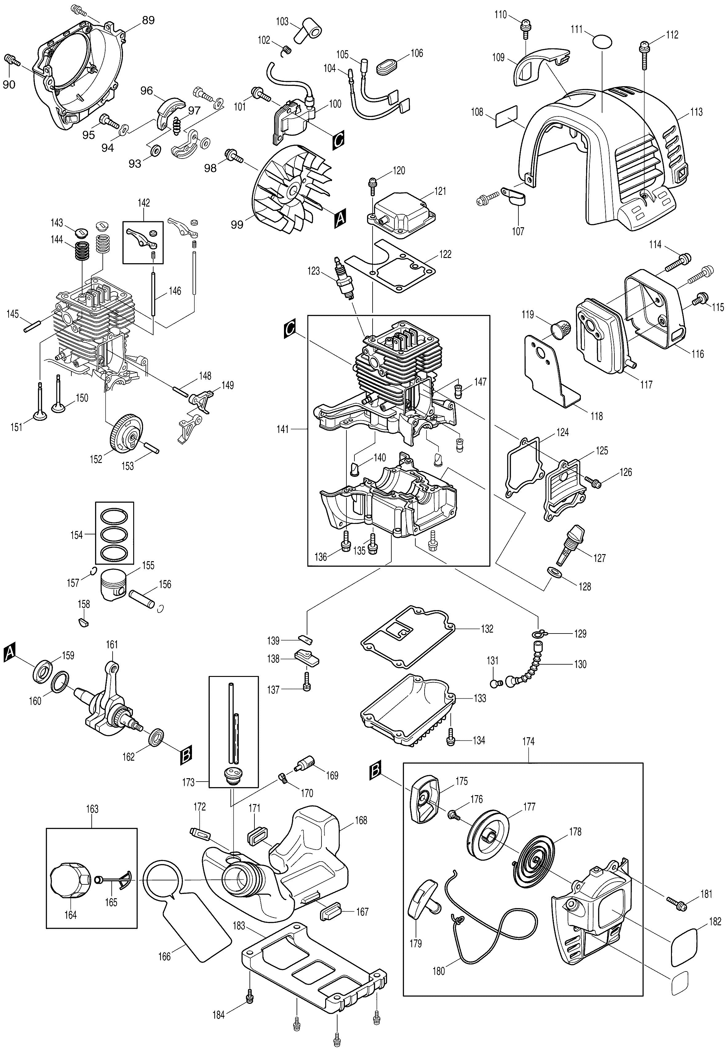 Makita EBH341U parts diagram, sheet 3