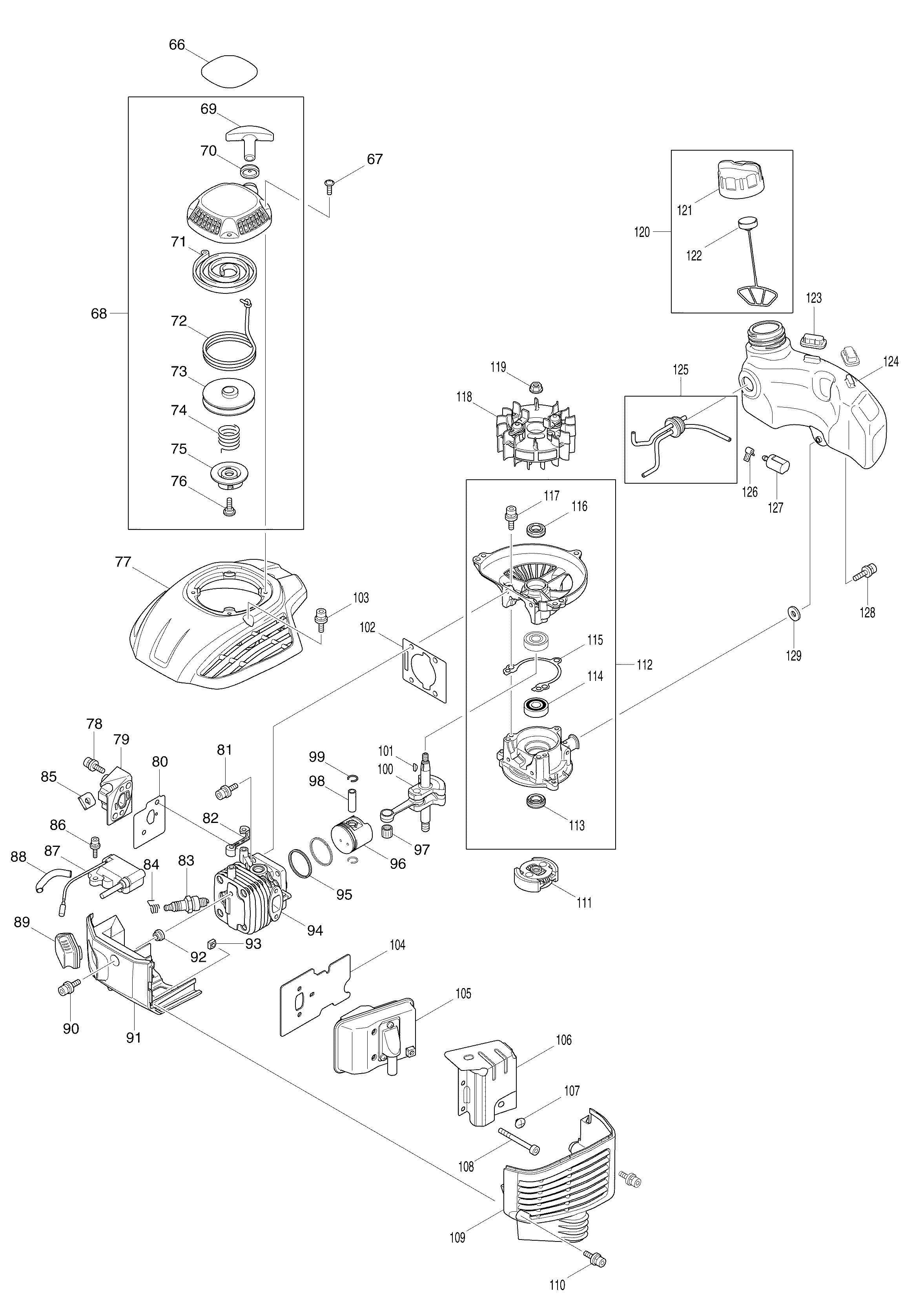 Makita EH7500W parts diagram, sheet 2