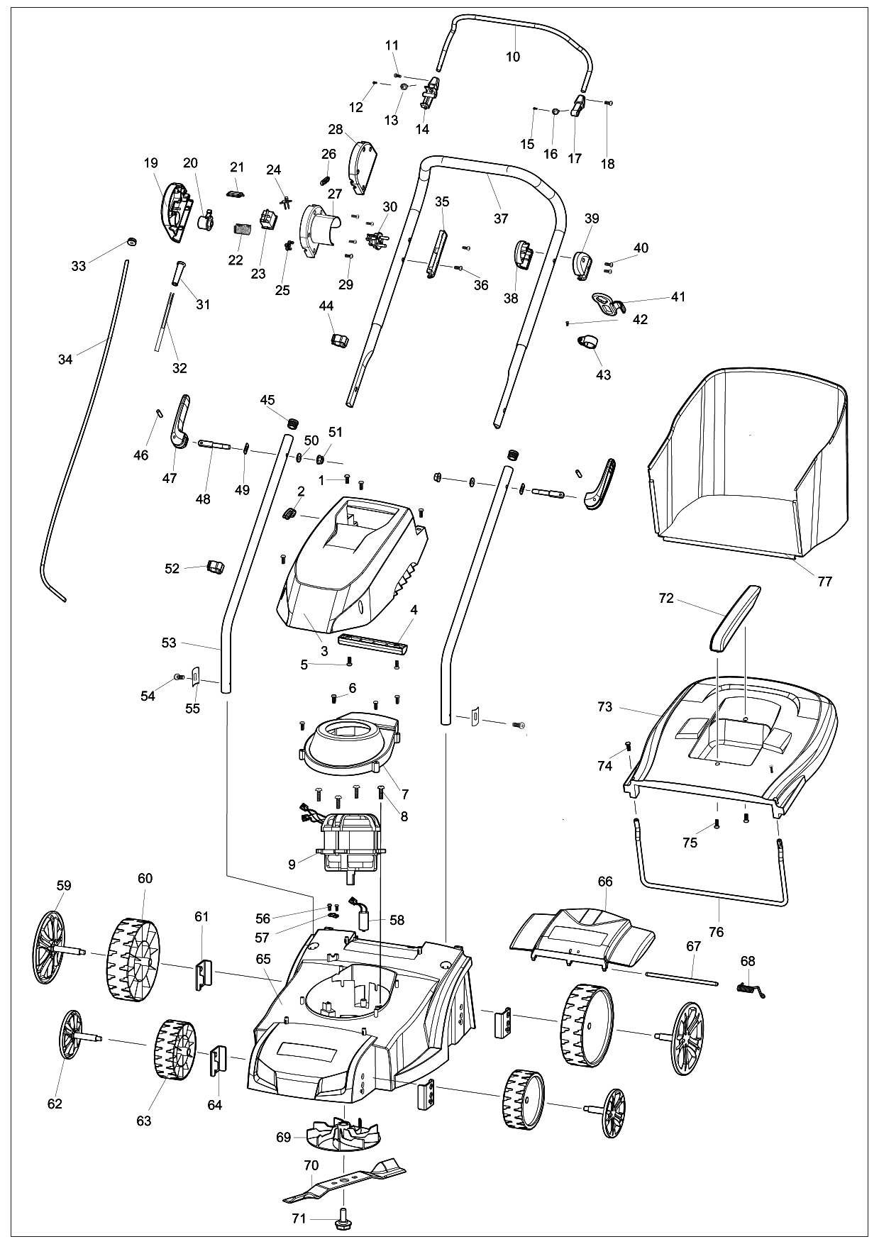 Makita ELM3310 parts diagram, sheet 1
