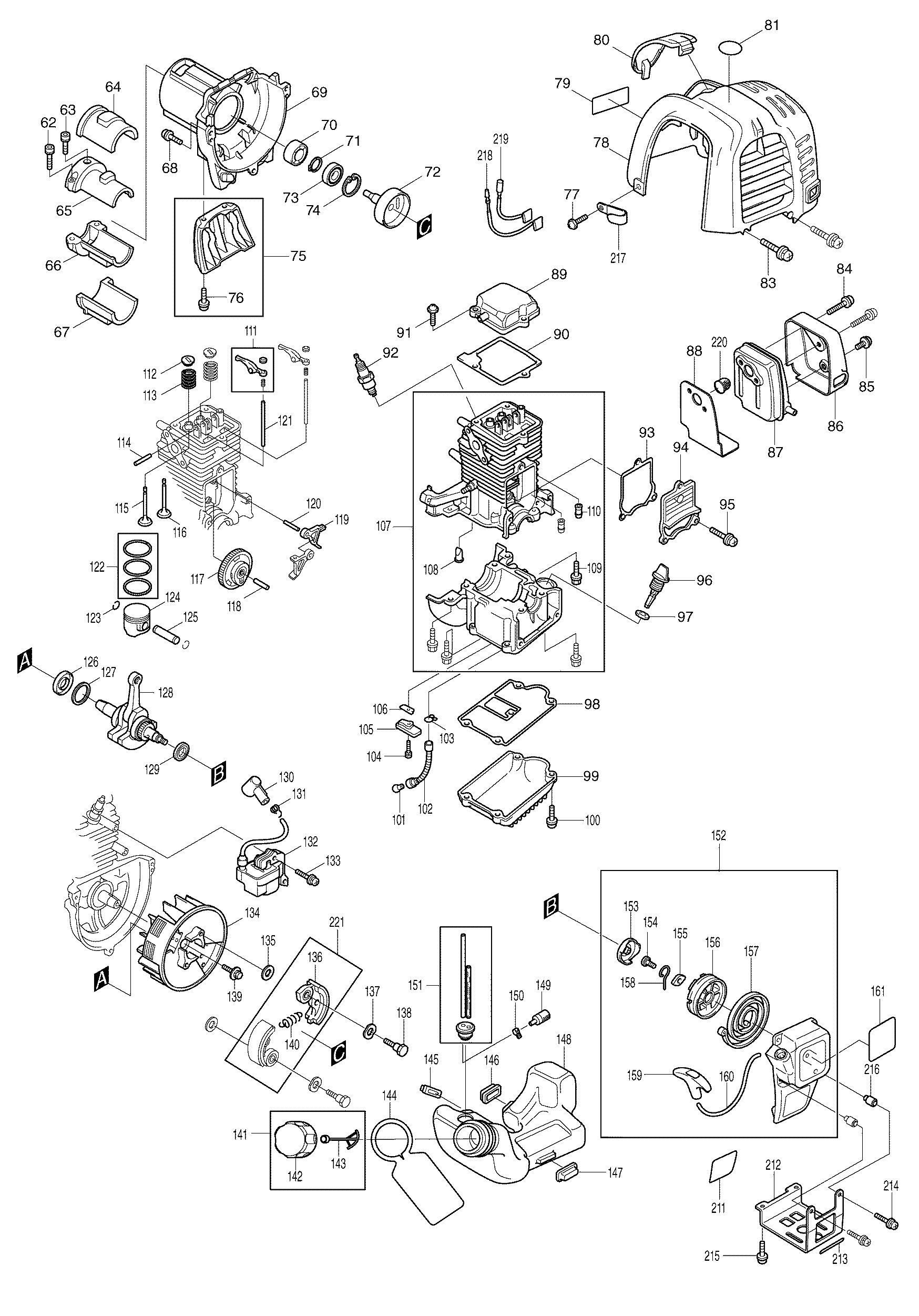Makita ER2550LH parts diagram, sheet 3