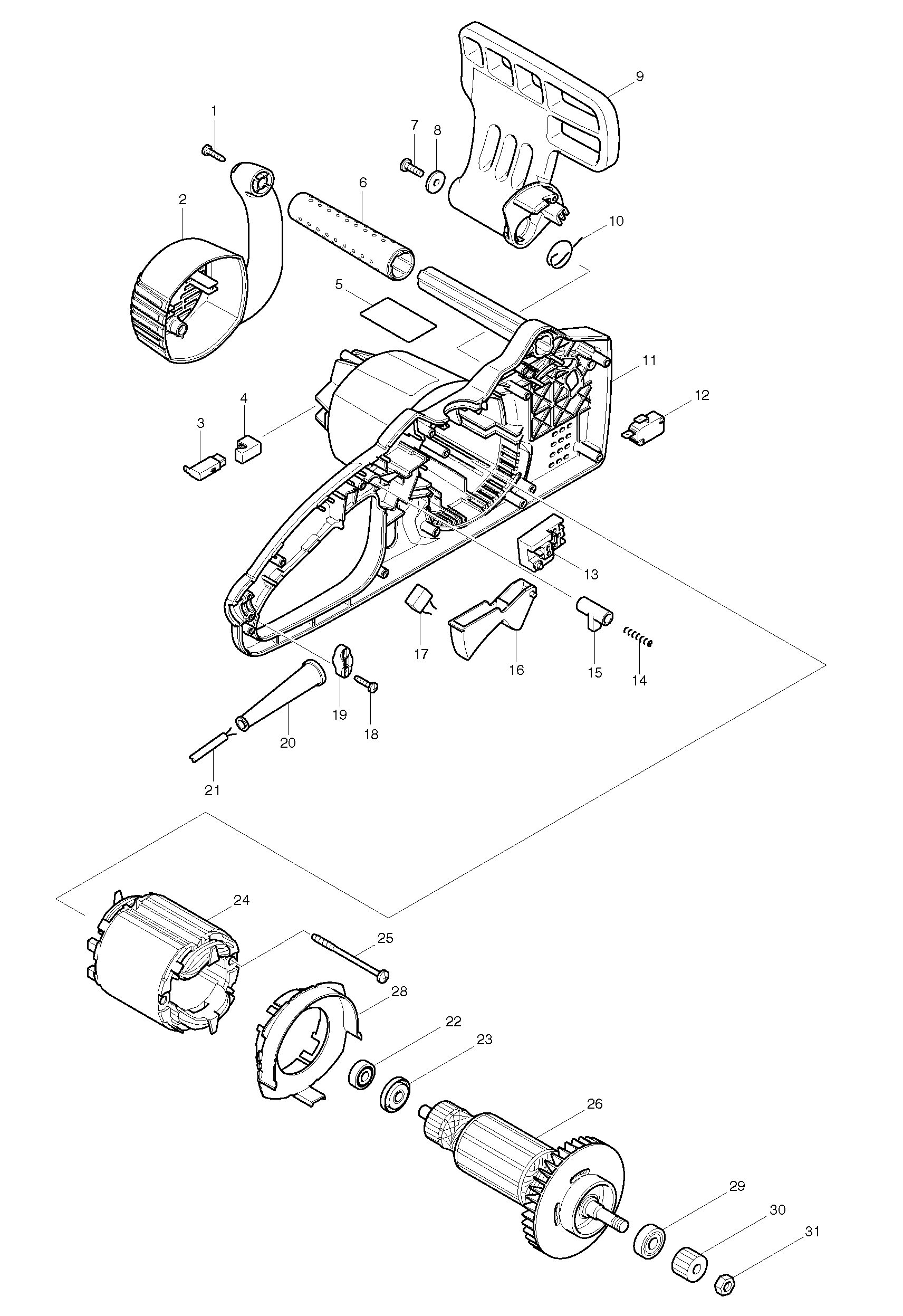 Makita ES-33A parts diagram, sheet 1