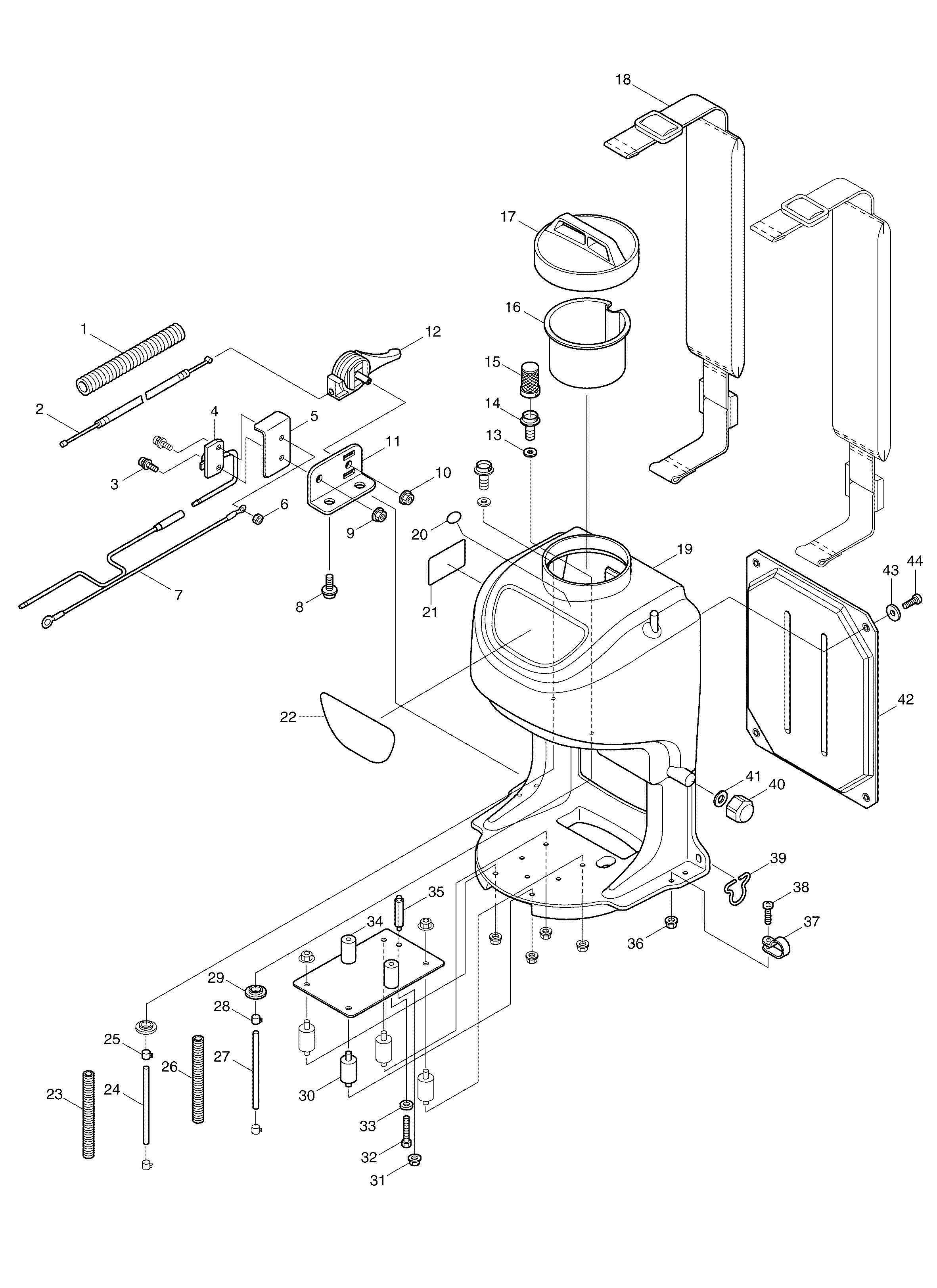 Makita EVH2000 parts diagram, sheet 1