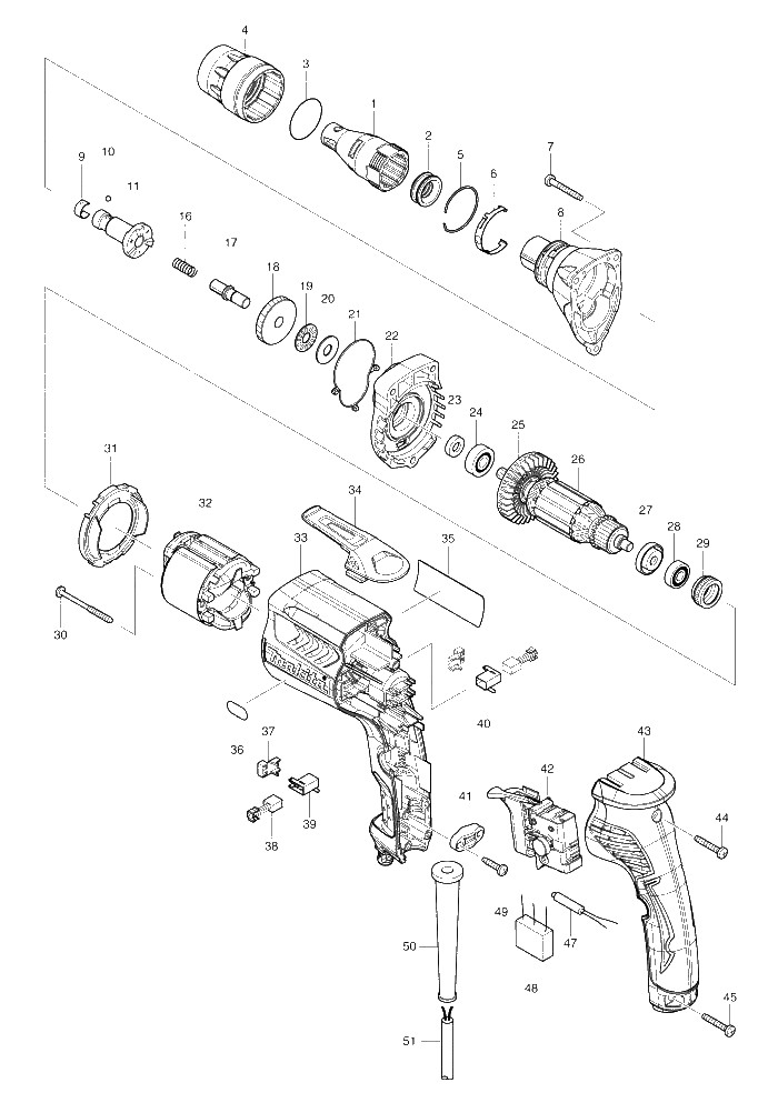 Makita FS4000 parts diagram, sheet 1