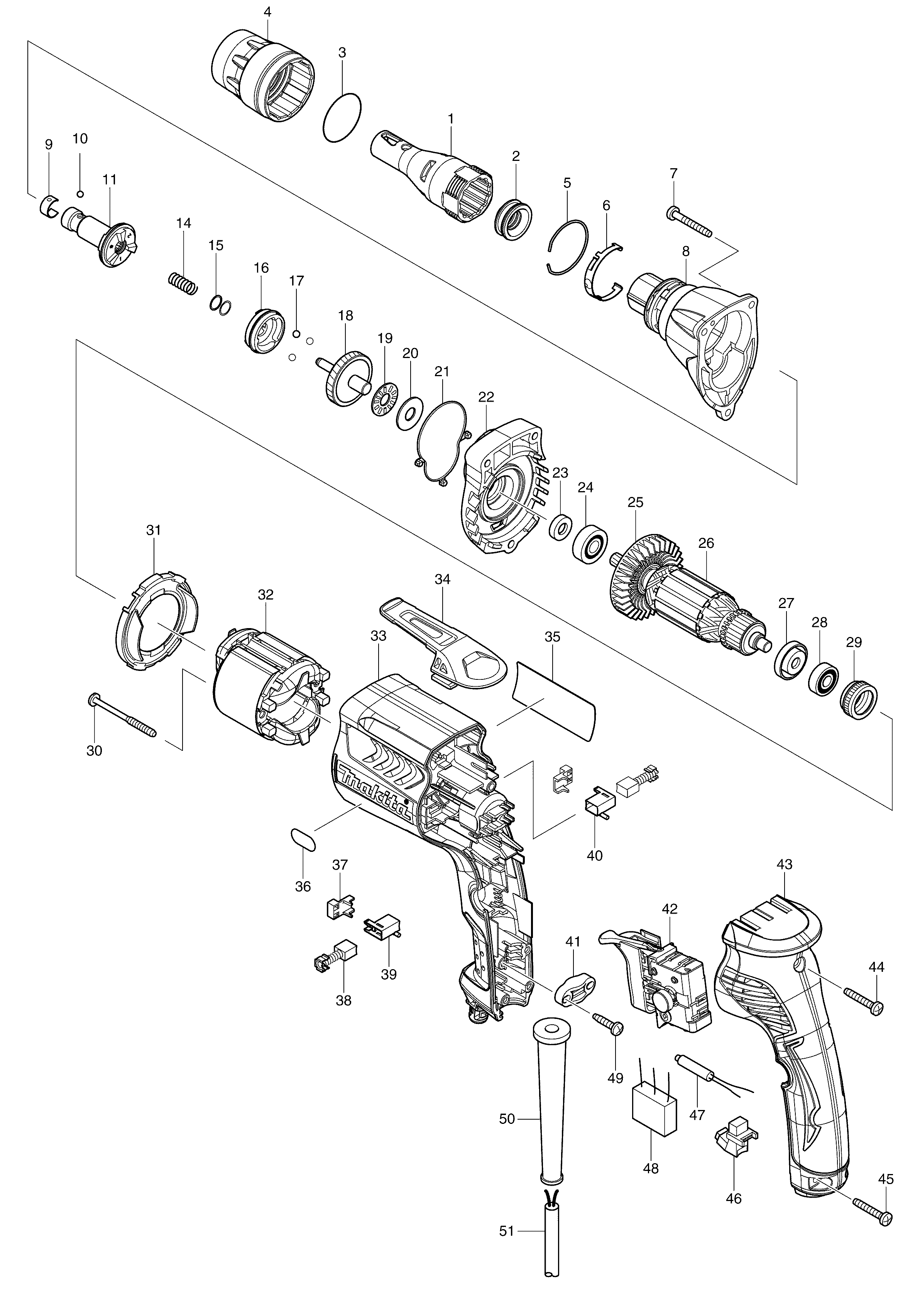 Makita FS6300 parts diagram, sheet 1