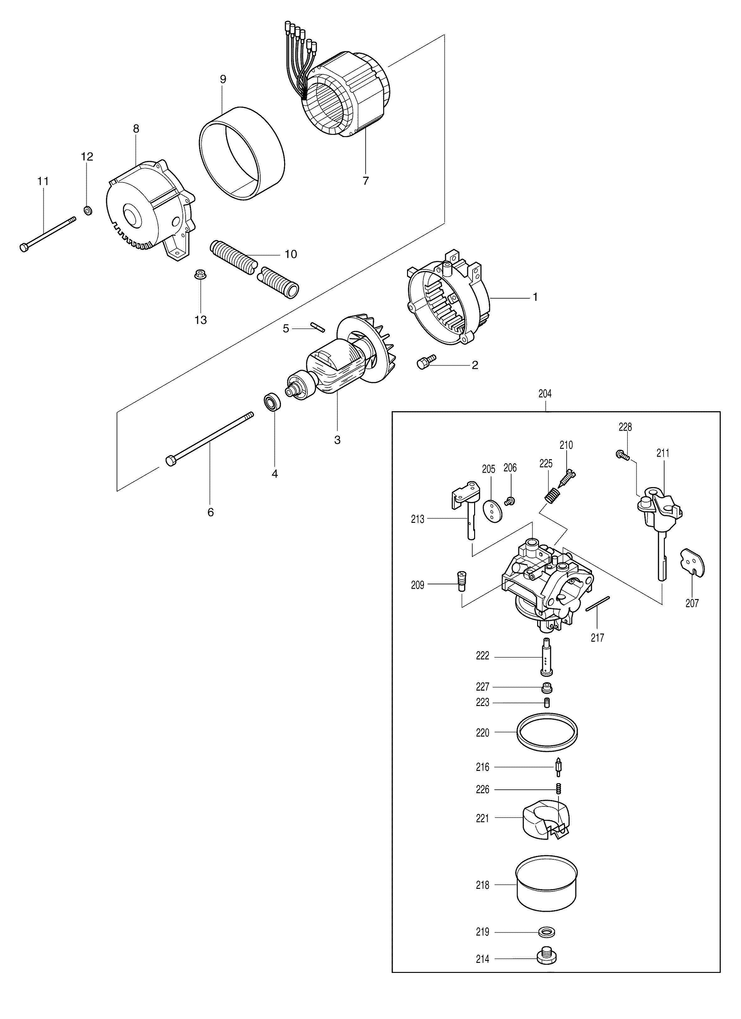 Makita G2800R parts diagram, sheet 1