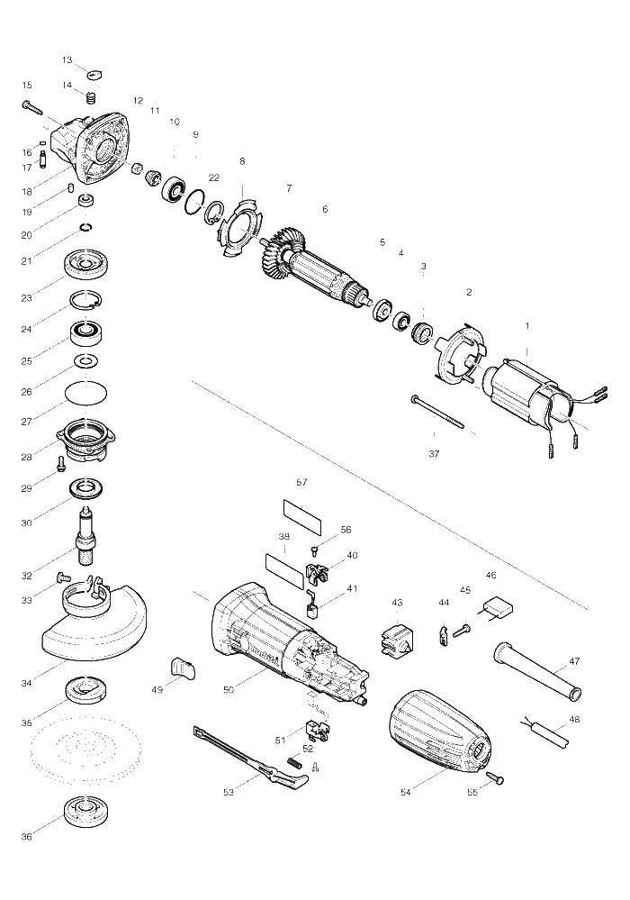 Makita GA4530 parts diagram, sheet 1