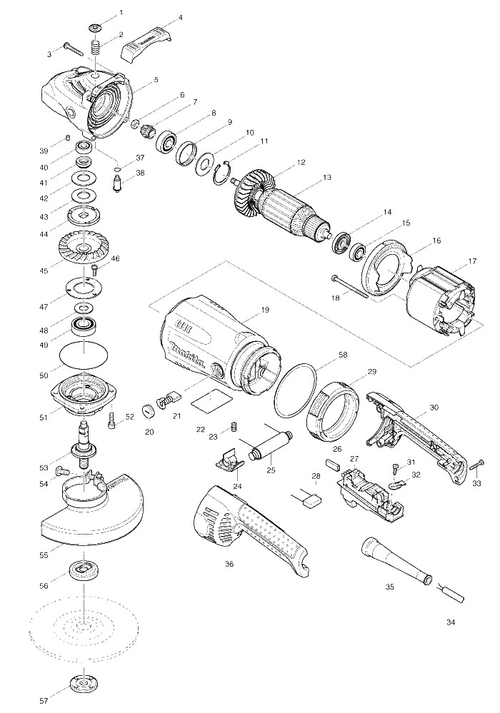 Makita GA7040S parts diagram, sheet 1