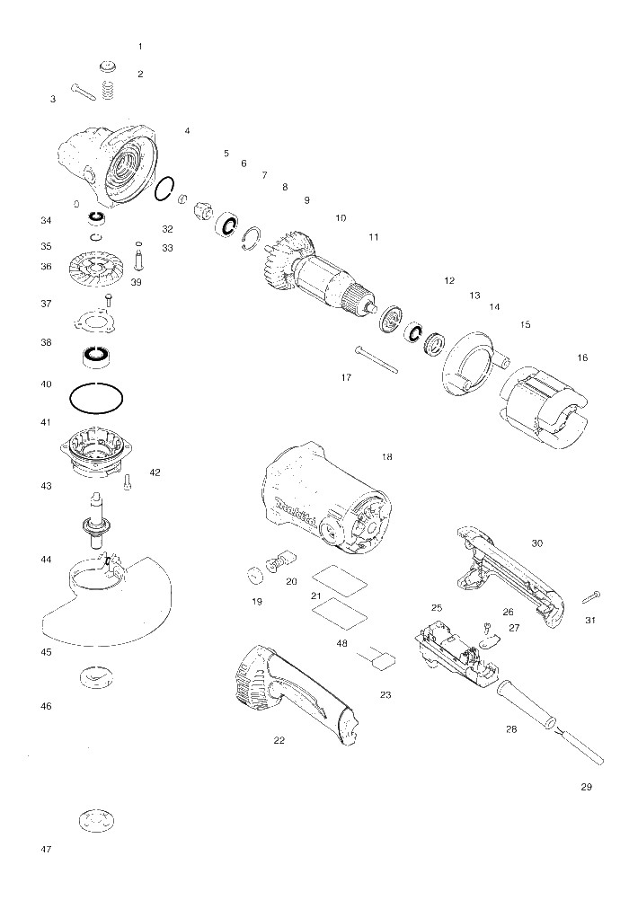 Makita GA7050 parts diagram, sheet 1