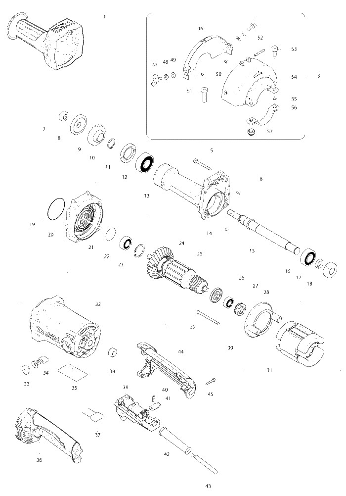 Makita GS5000 parts diagram, sheet 1