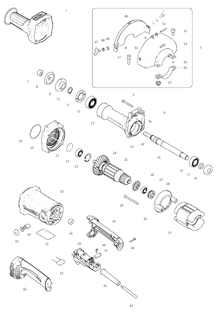 Makita GS6000 parts diagram, sheet 1