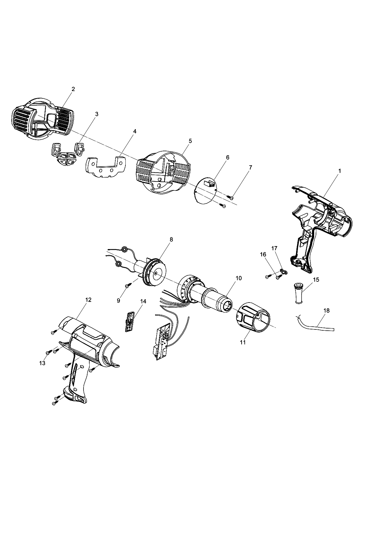 Makita HG6531C parts diagram, sheet 1