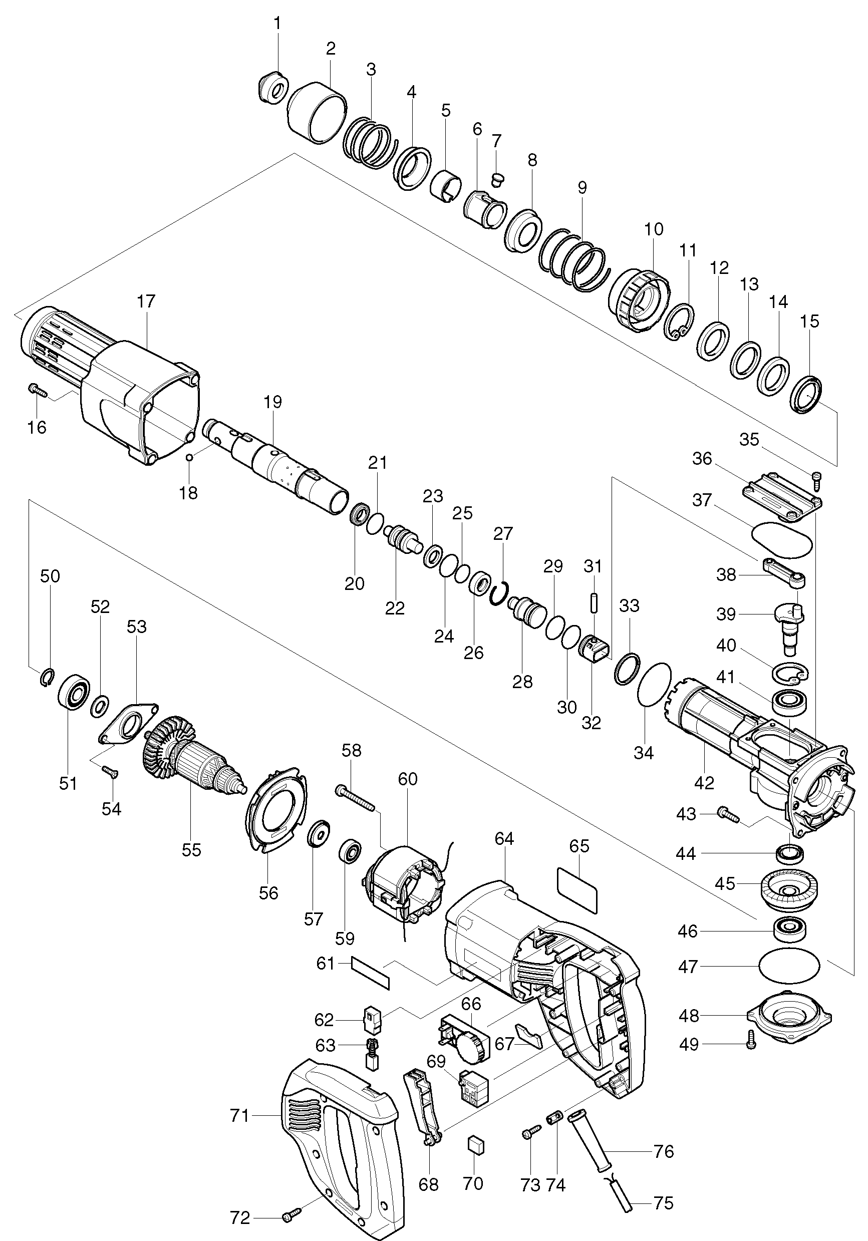 Makita HK0500 parts diagram, sheet 1