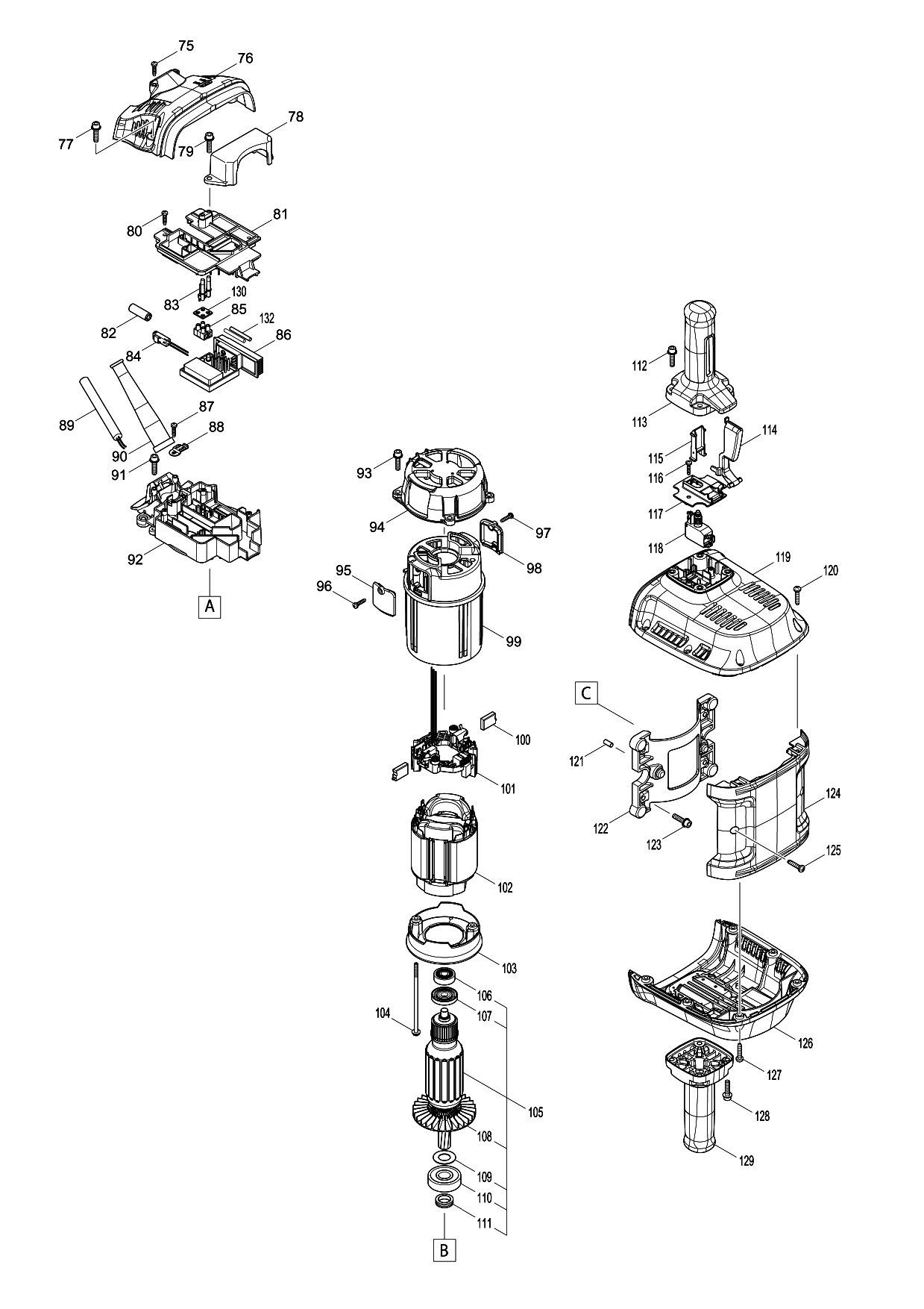 Makita HM1802 parts diagram, sheet 2