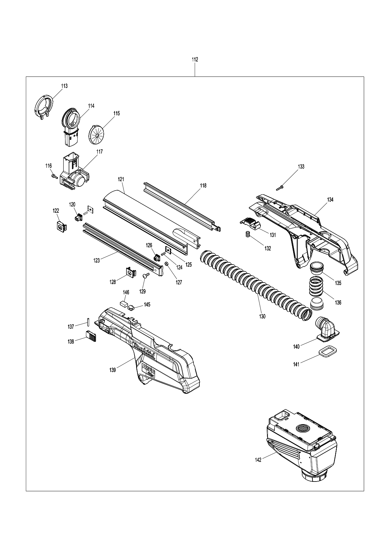Makita HR2652 parts diagram, sheet 2