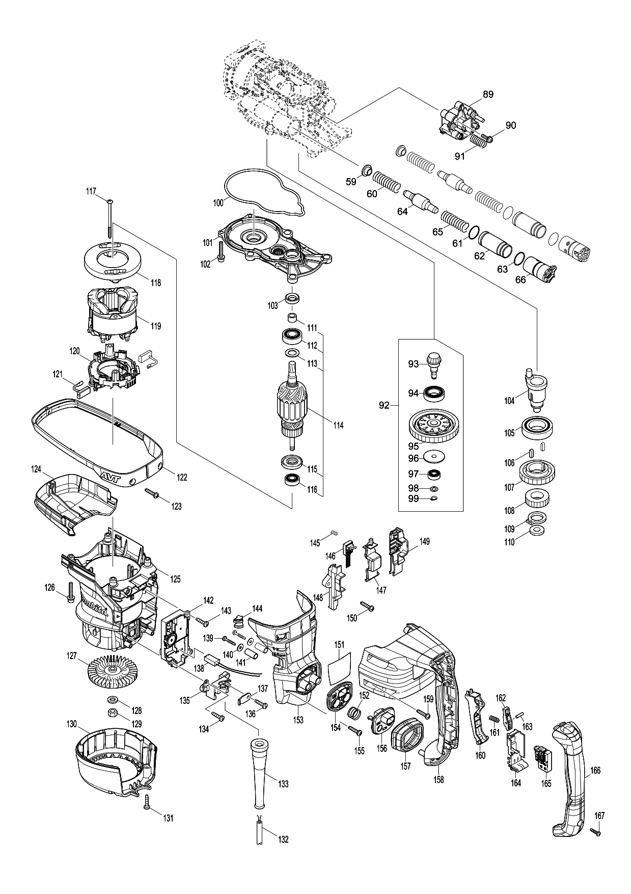 Makita HR5212C parts diagram, sheet 2