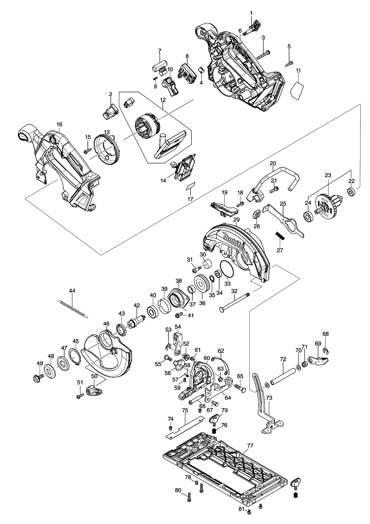 Makita HS012G parts diagram, sheet 1