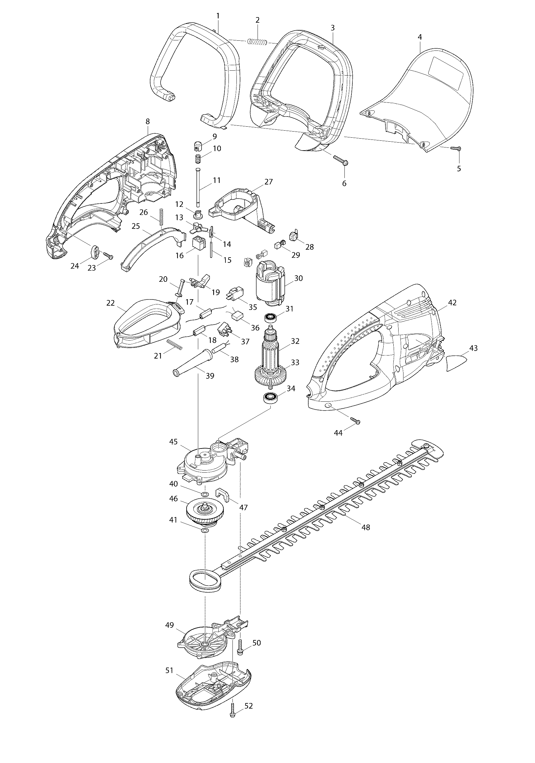Makita HT-345 parts diagram, sheet 1