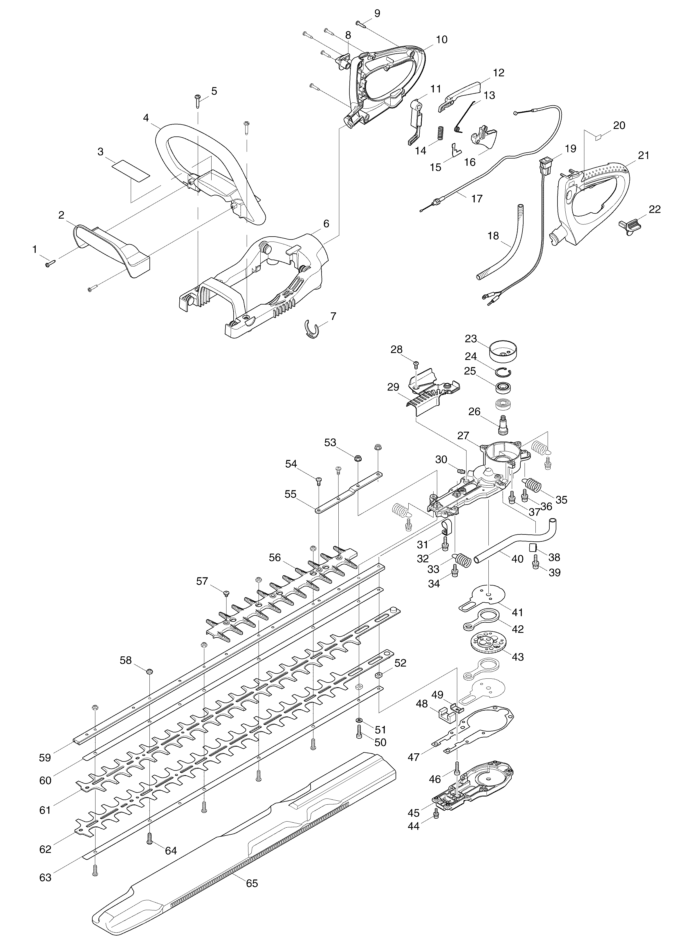 Makita HT2375D parts diagram, sheet 1
