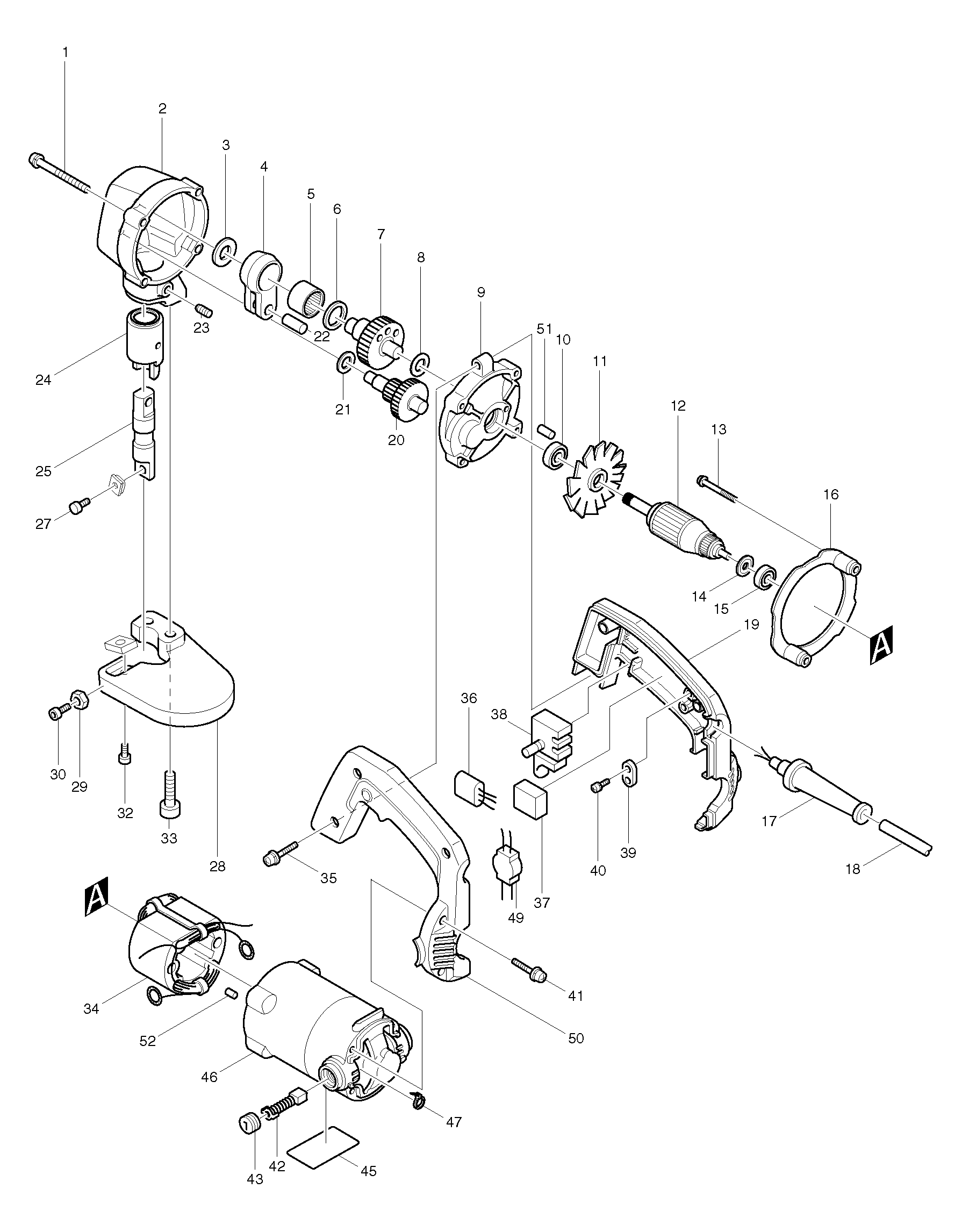 Makita JS3200 parts diagram, sheet 1