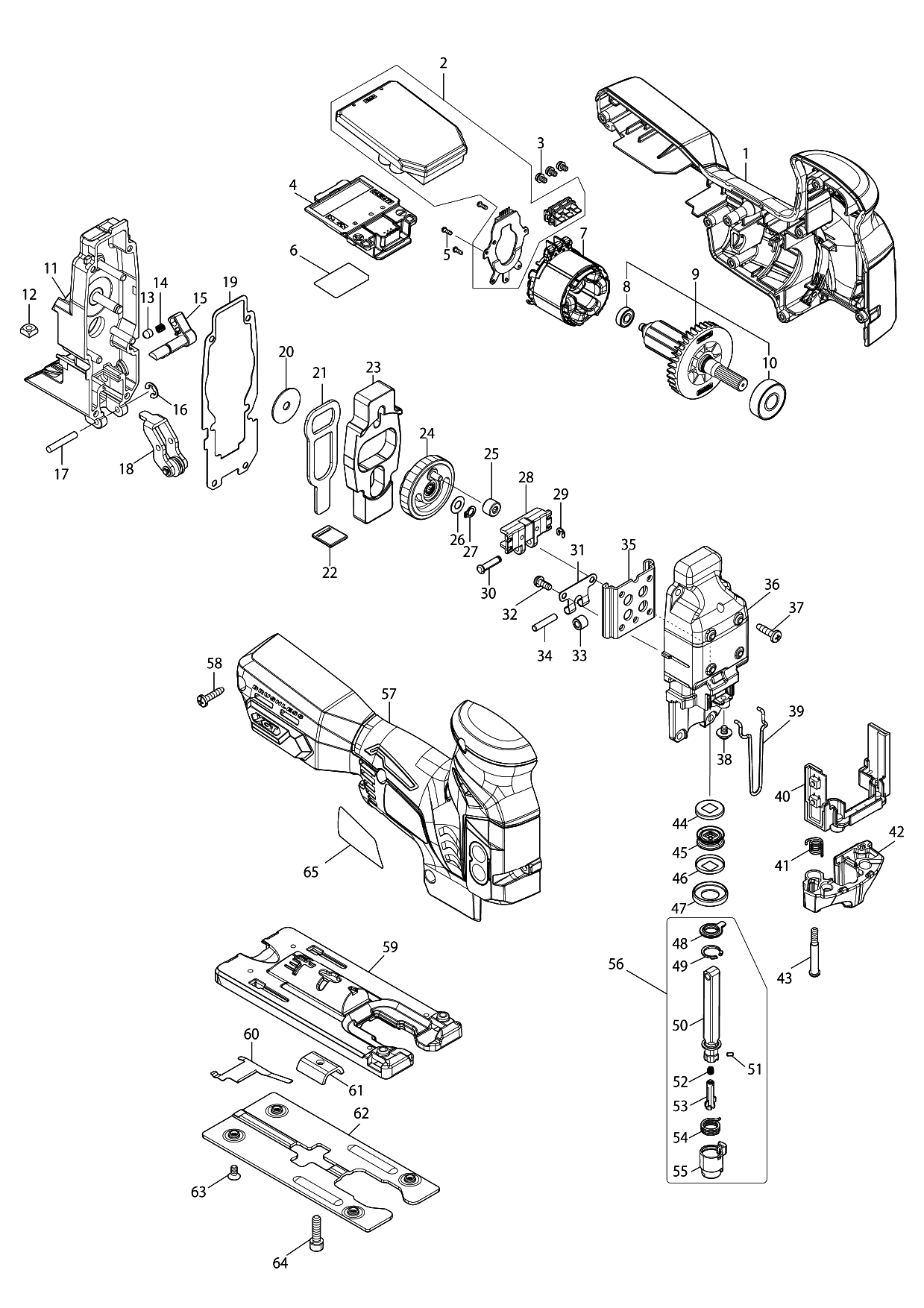 Makita JV001G parts diagram, sheet 1