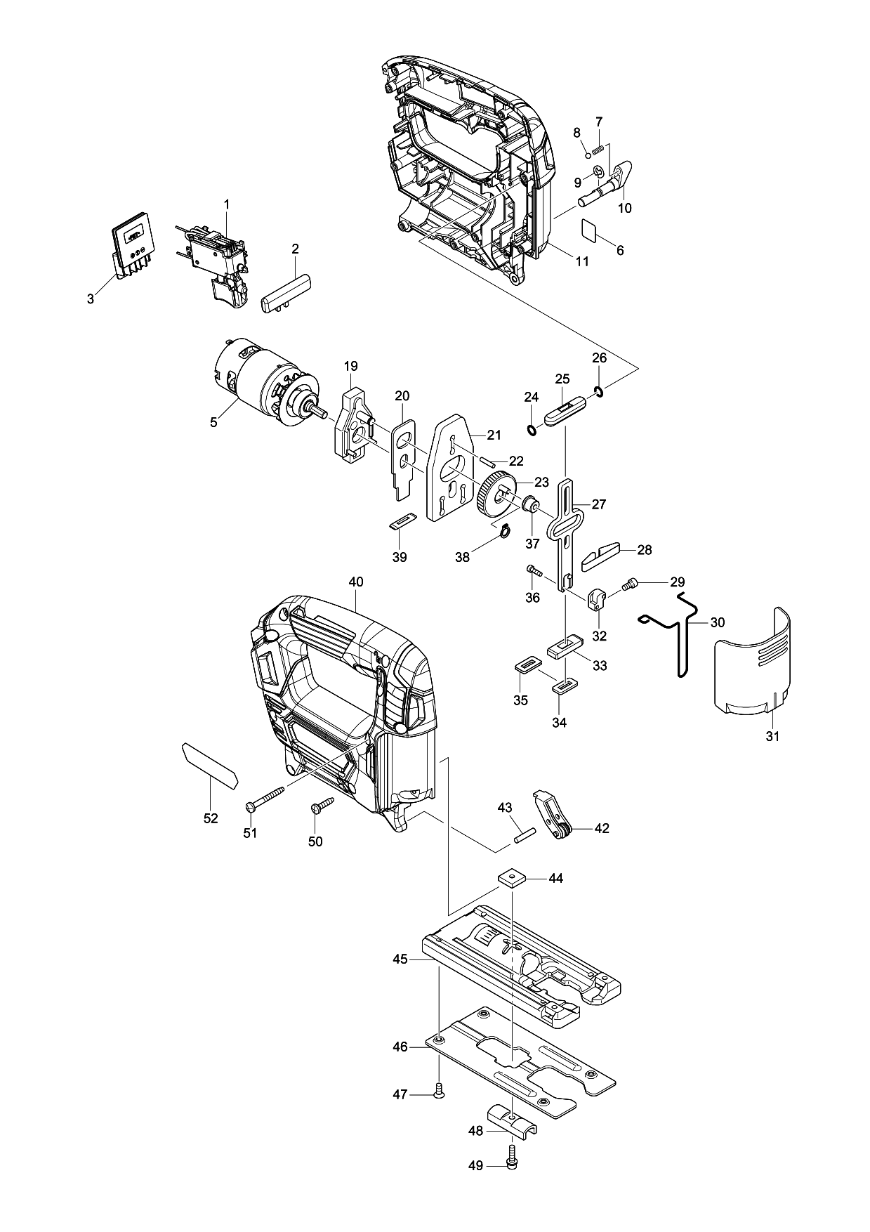 Makita JV101D parts diagram, sheet 1