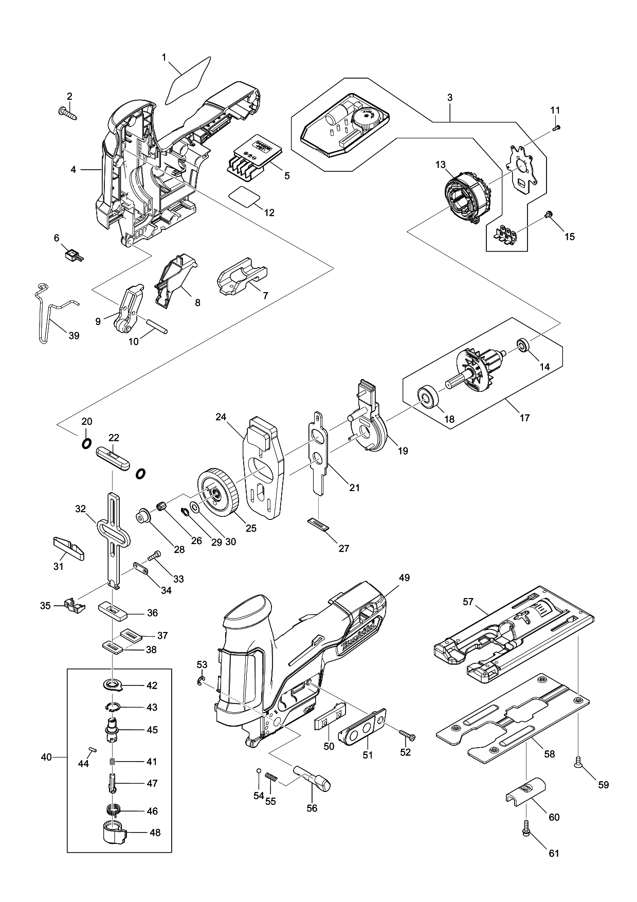 Makita JV102D parts diagram, sheet 1