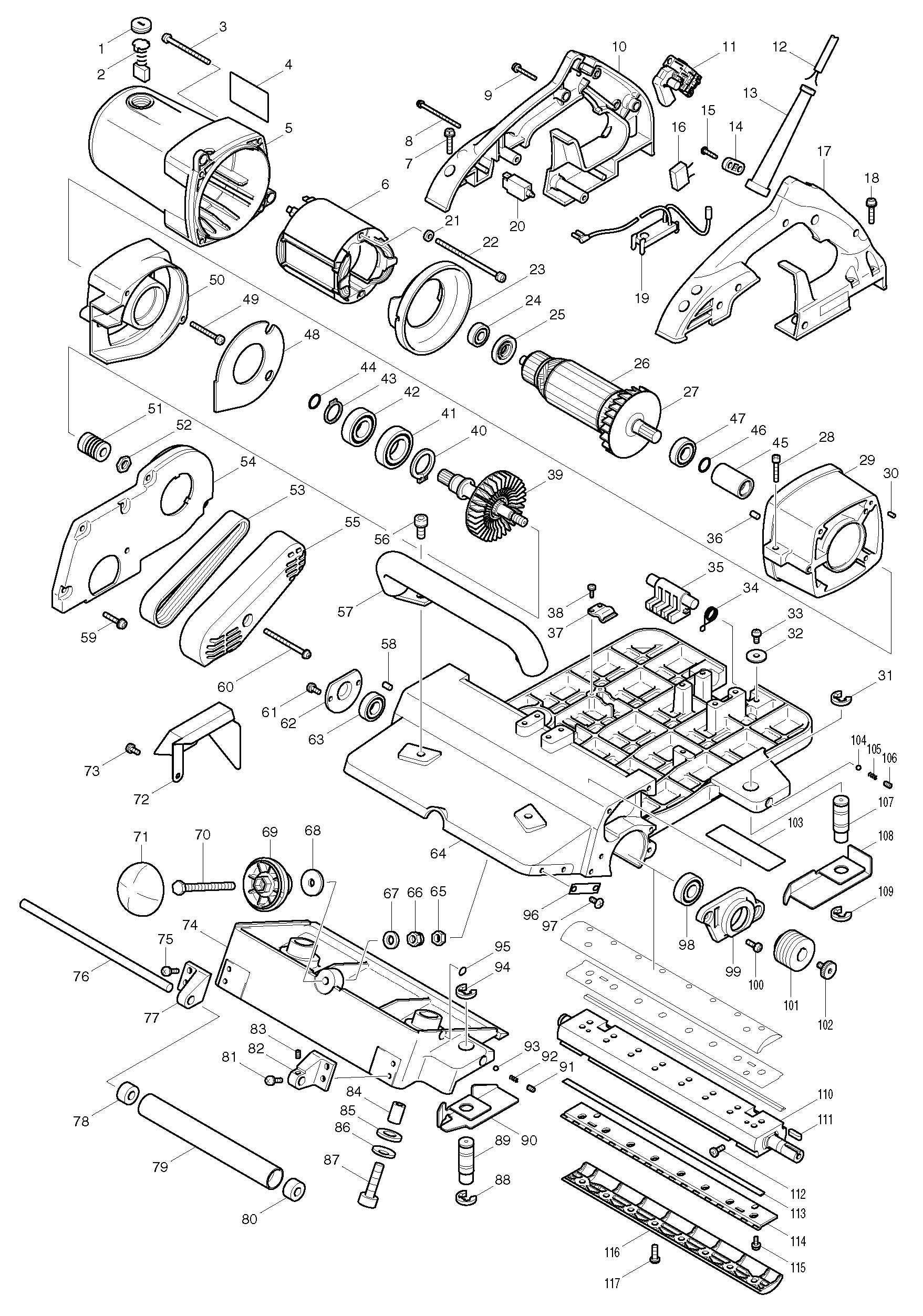 Makita KP312S parts diagram, sheet 1