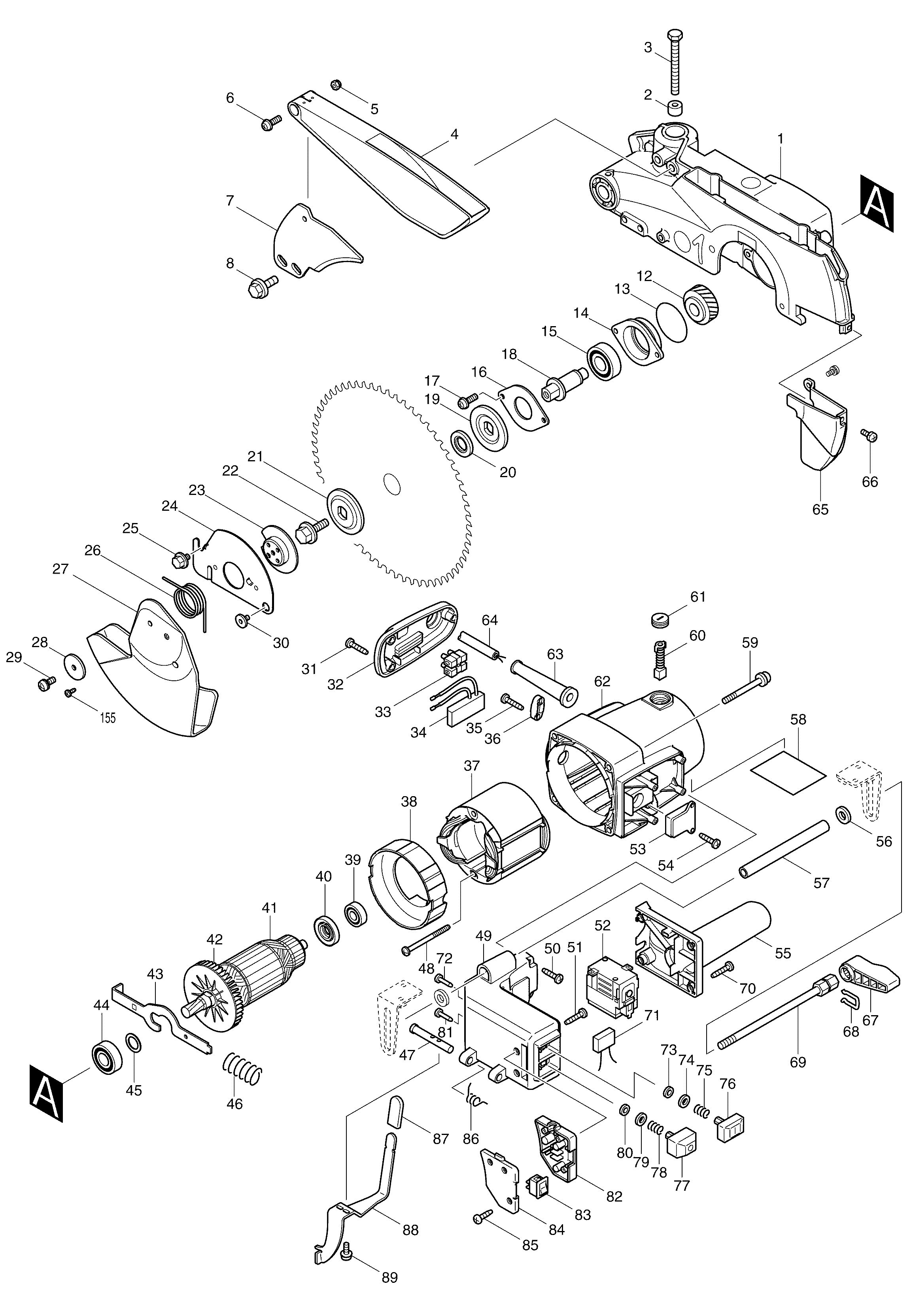 Makita LH1040F parts diagram, sheet 1