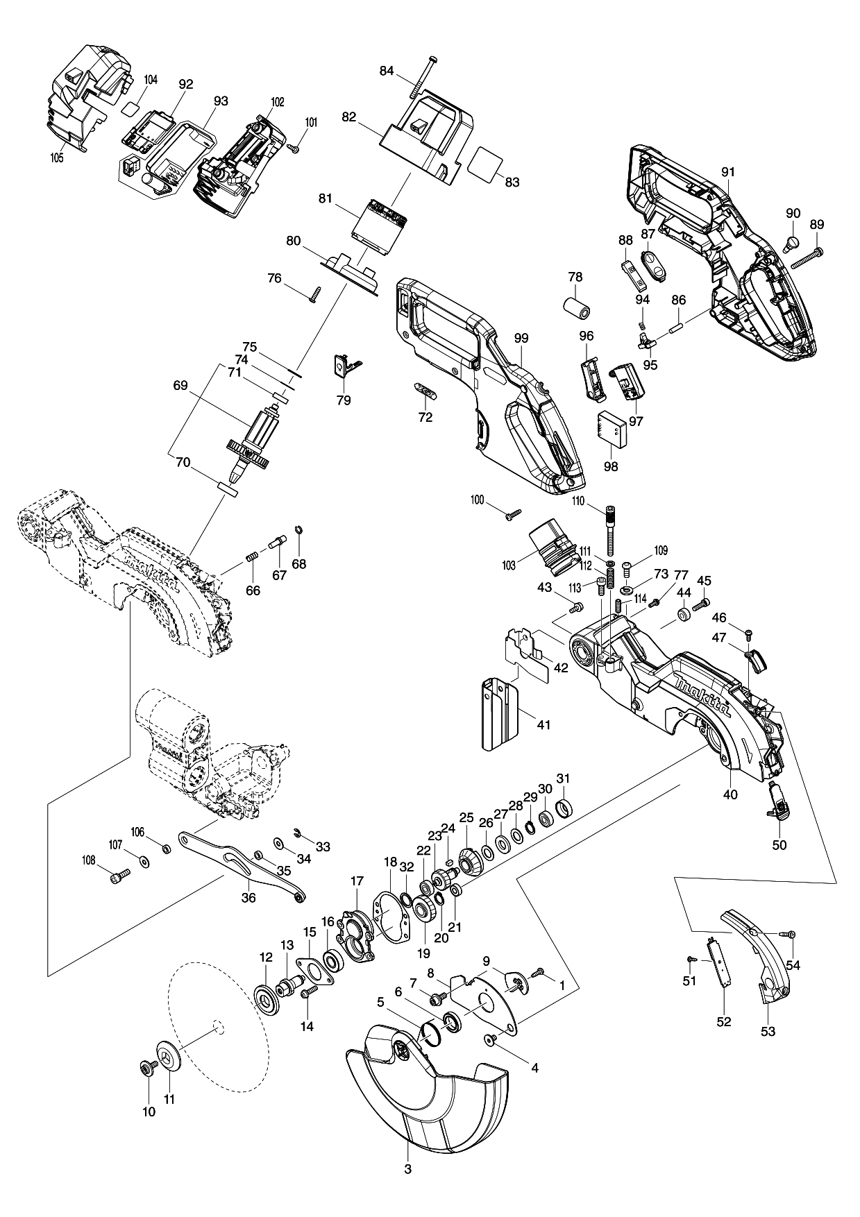 Makita LS002G parts diagram, sheet 1