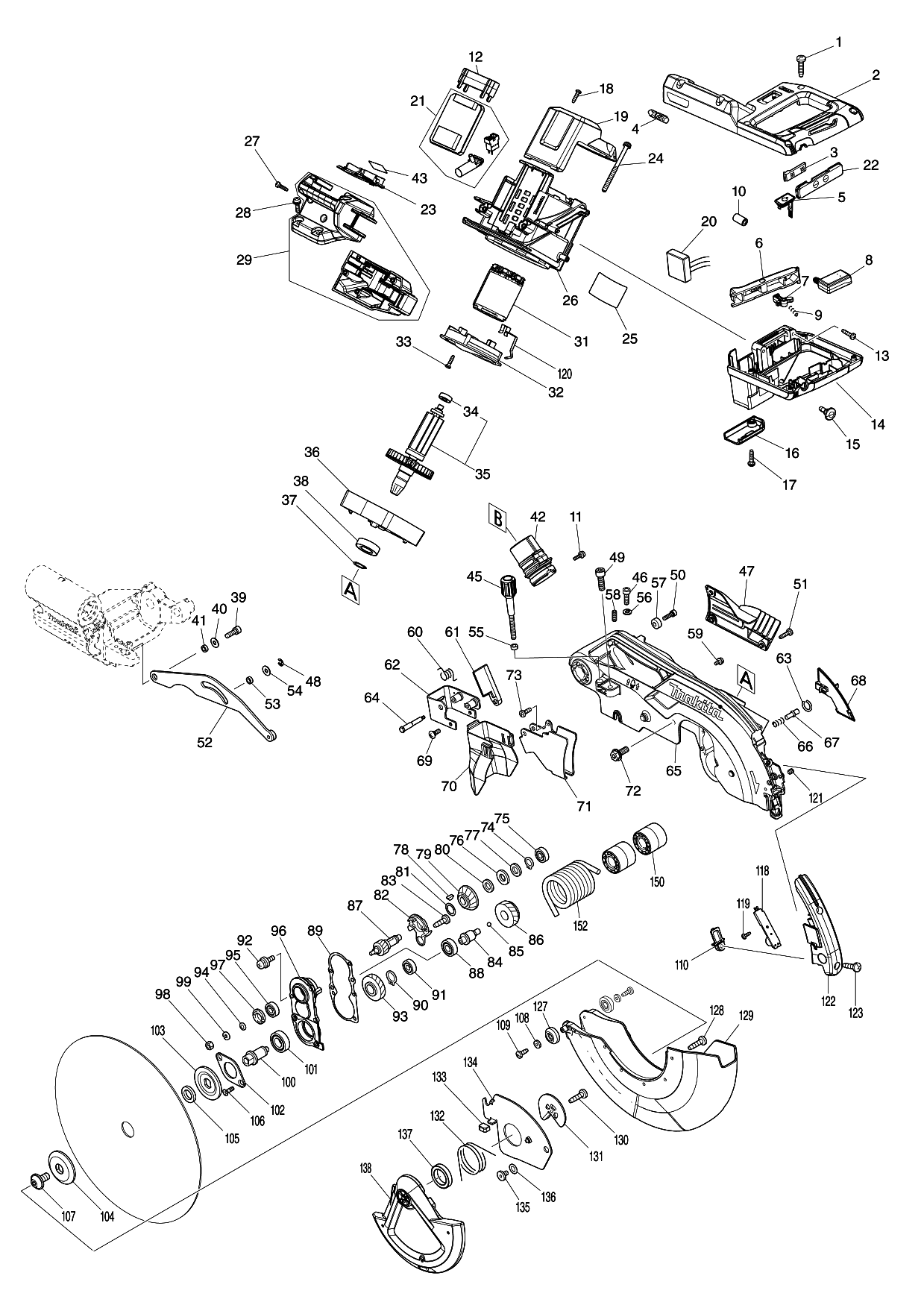 Makita LS004G parts diagram, sheet 1