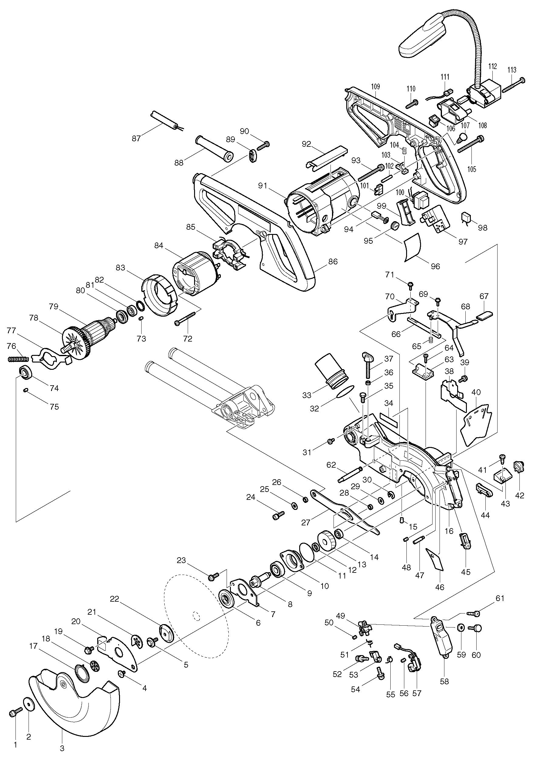 Makita LS0714FL parts diagram, sheet 1