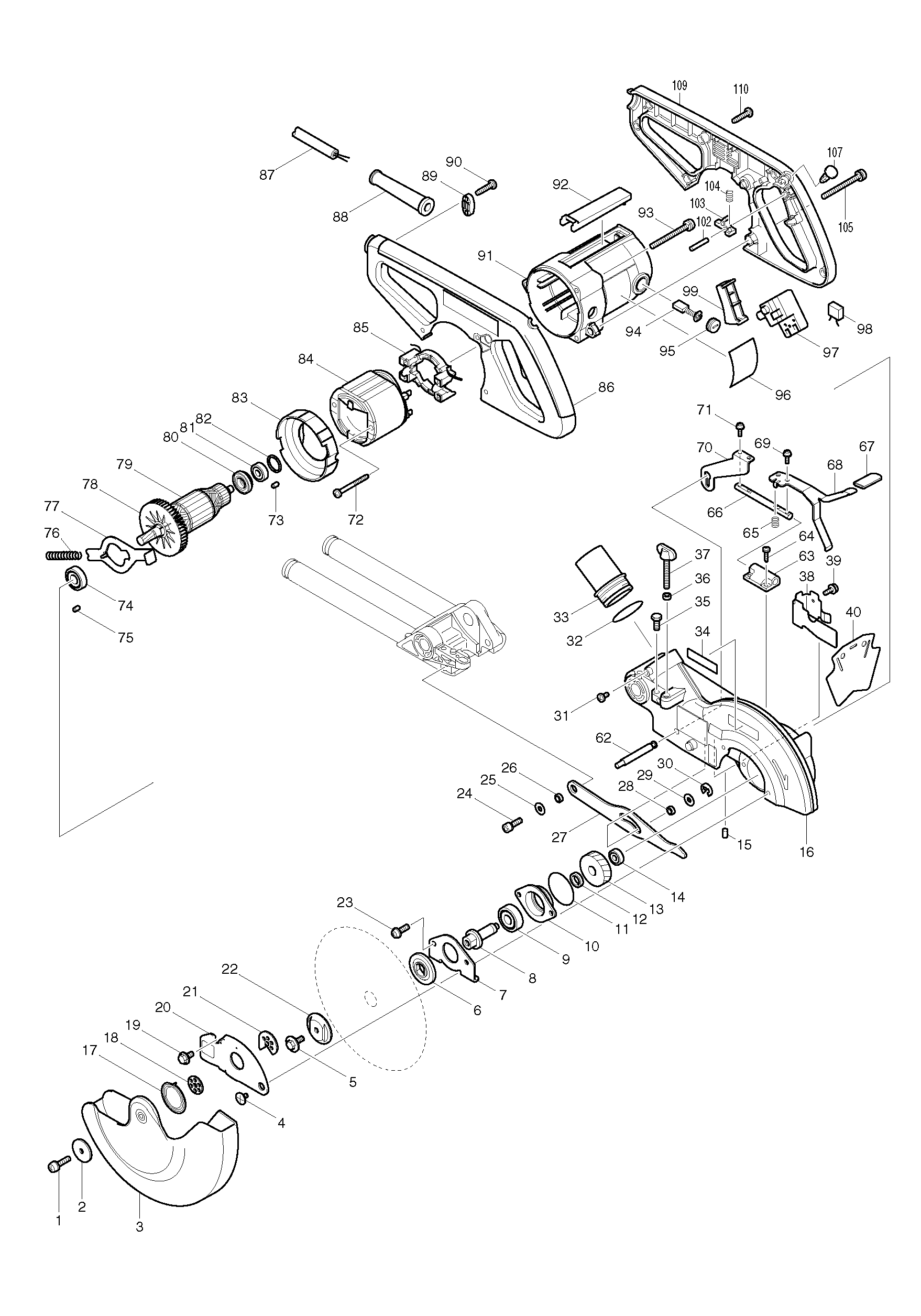 Makita LS0714 parts diagram, sheet 1