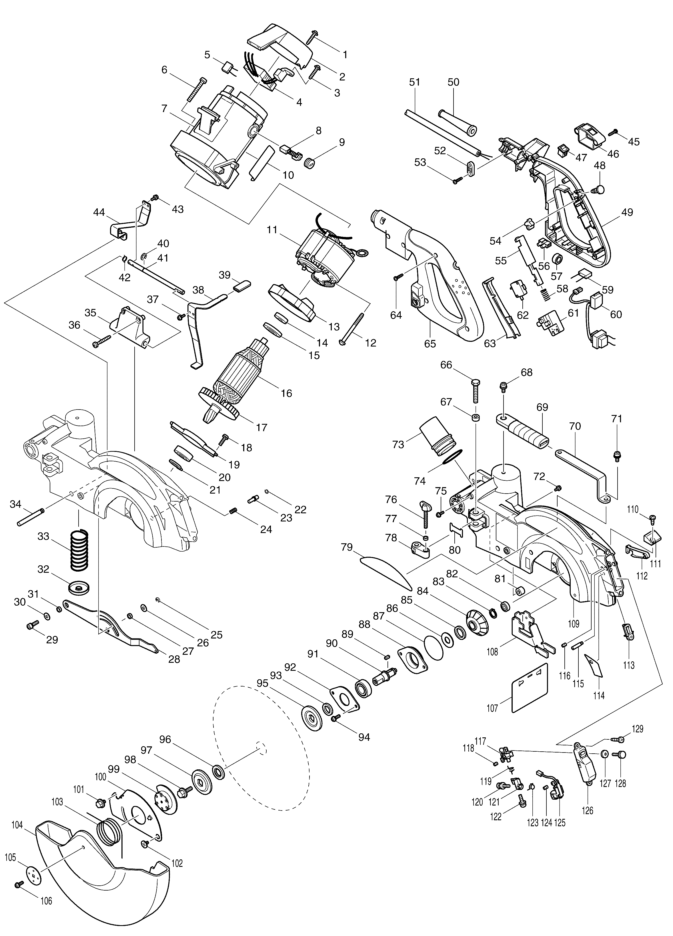 Makita LS1013L parts diagram, sheet 1