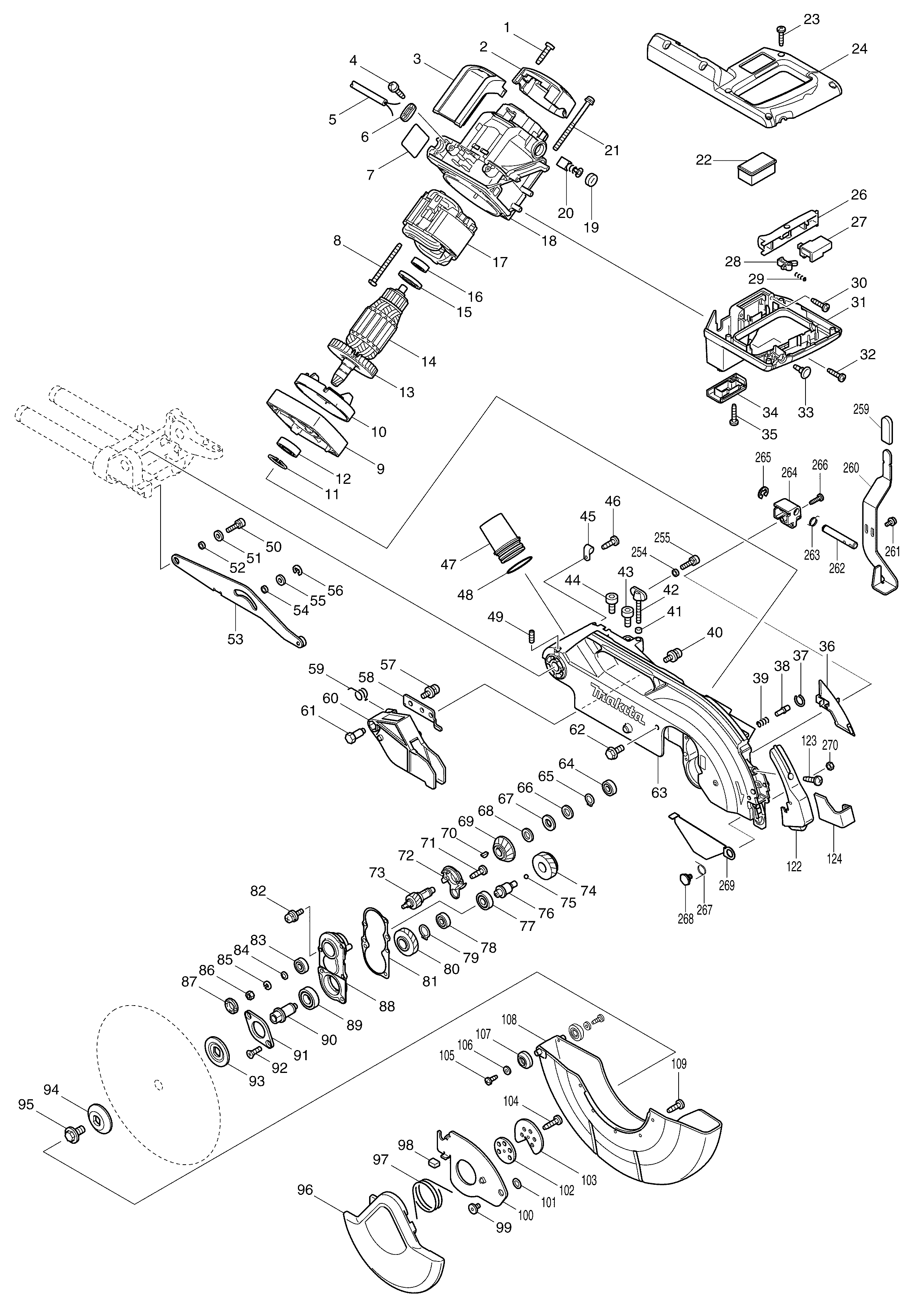 Makita LS1016 parts diagram, sheet 1