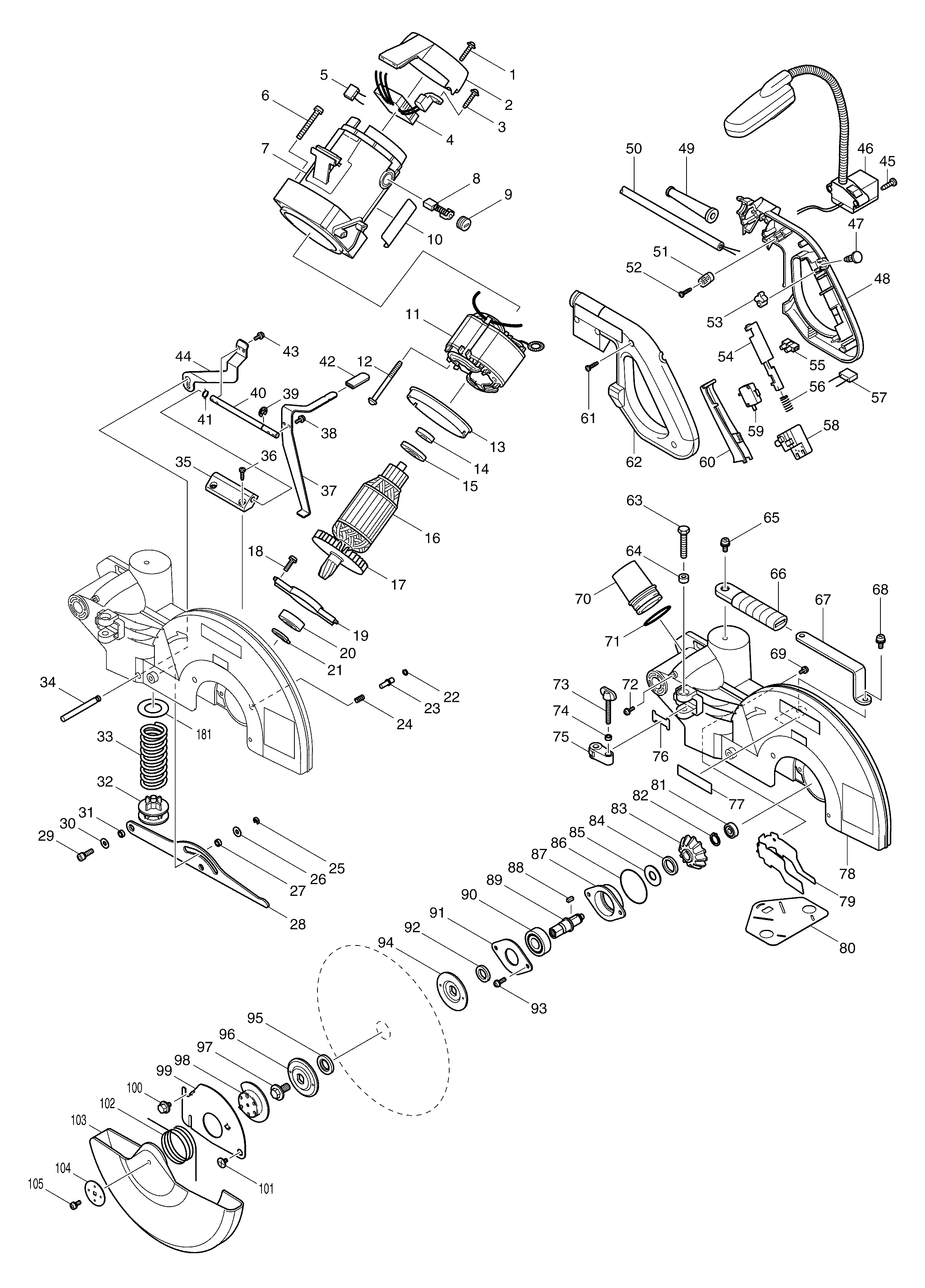 Makita LS1214F parts diagram, sheet 1
