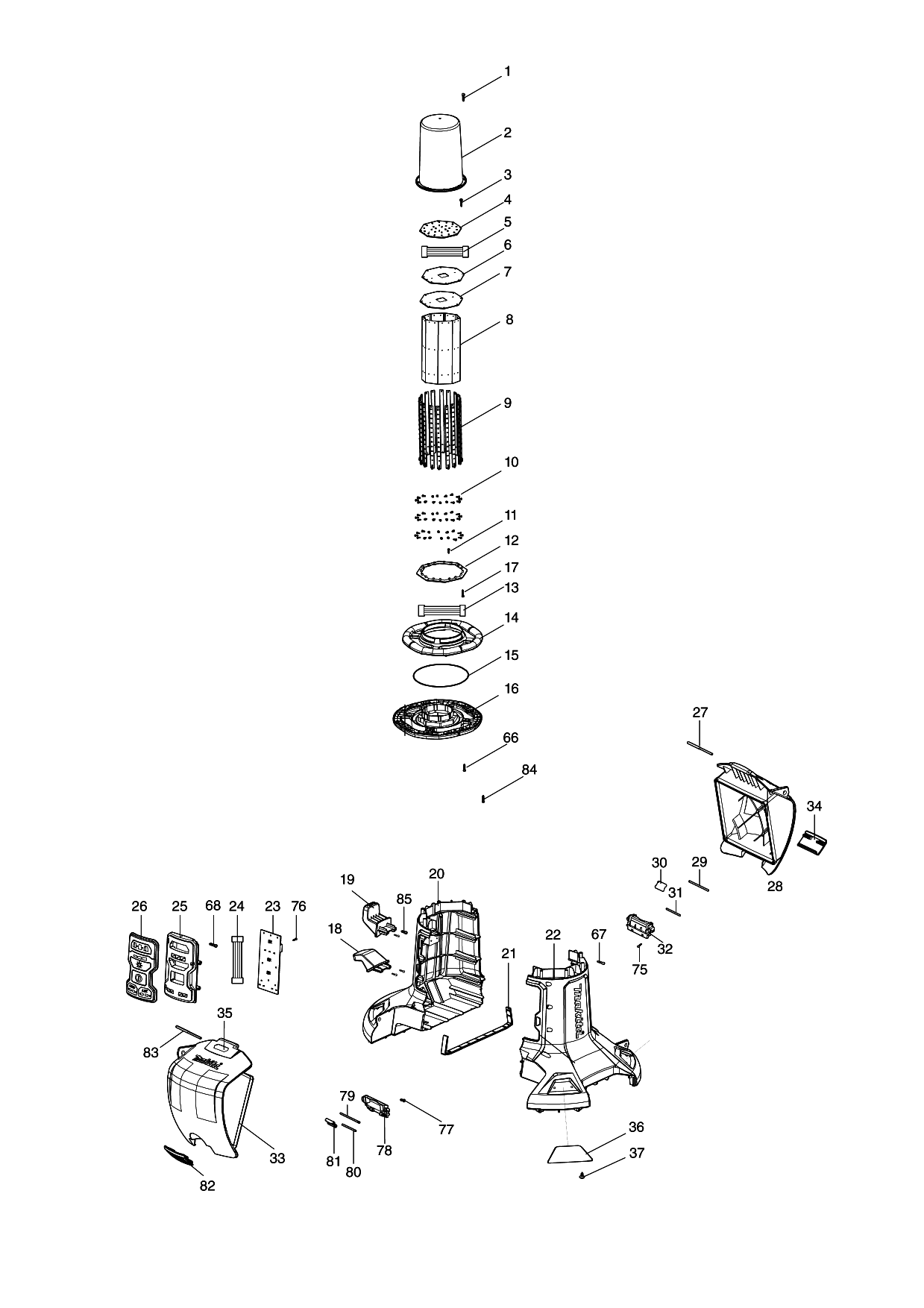 Makita ML010G parts diagram, sheet 1
