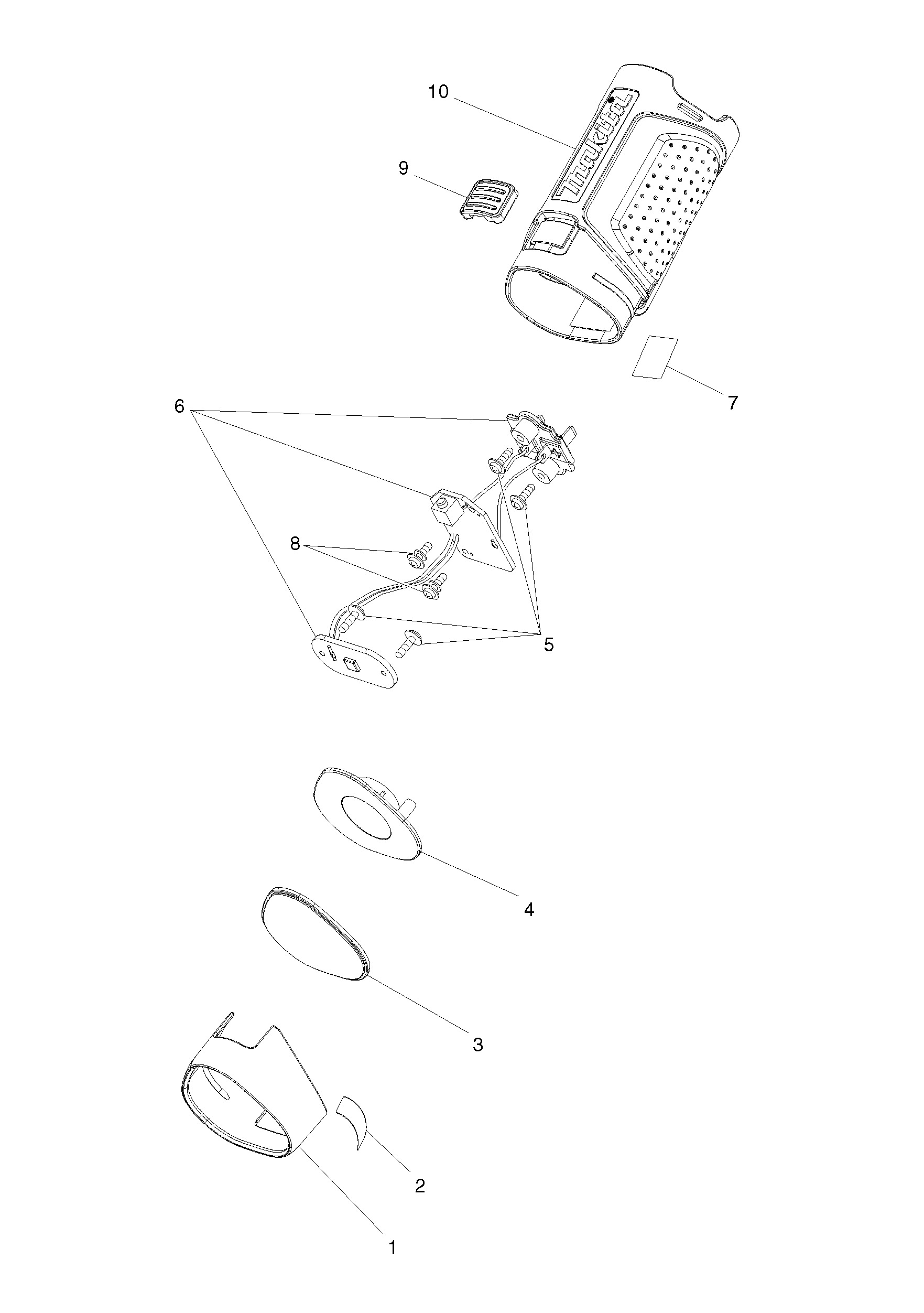 Makita ML100 parts diagram, sheet 1