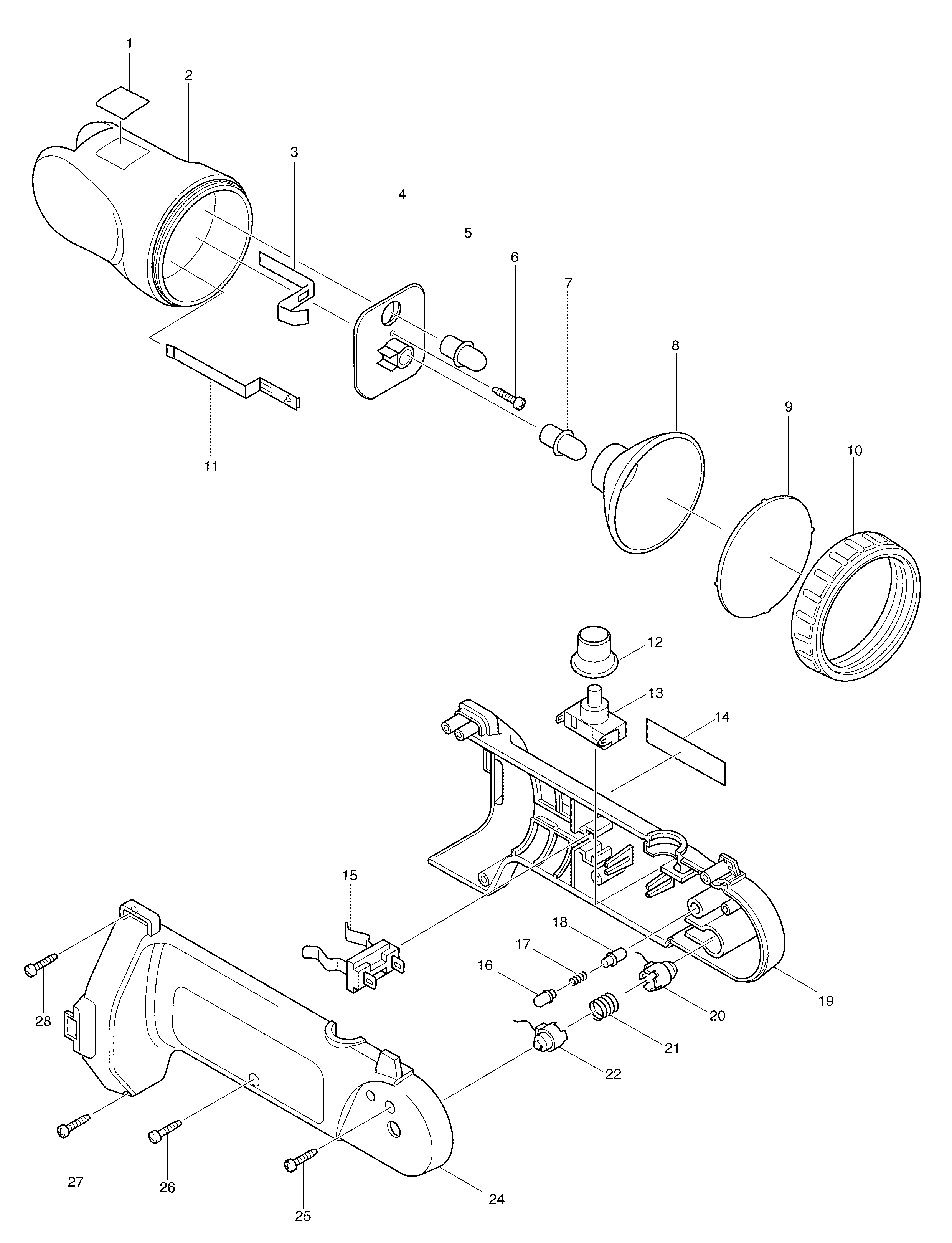Makita ML120 parts diagram, sheet 1
