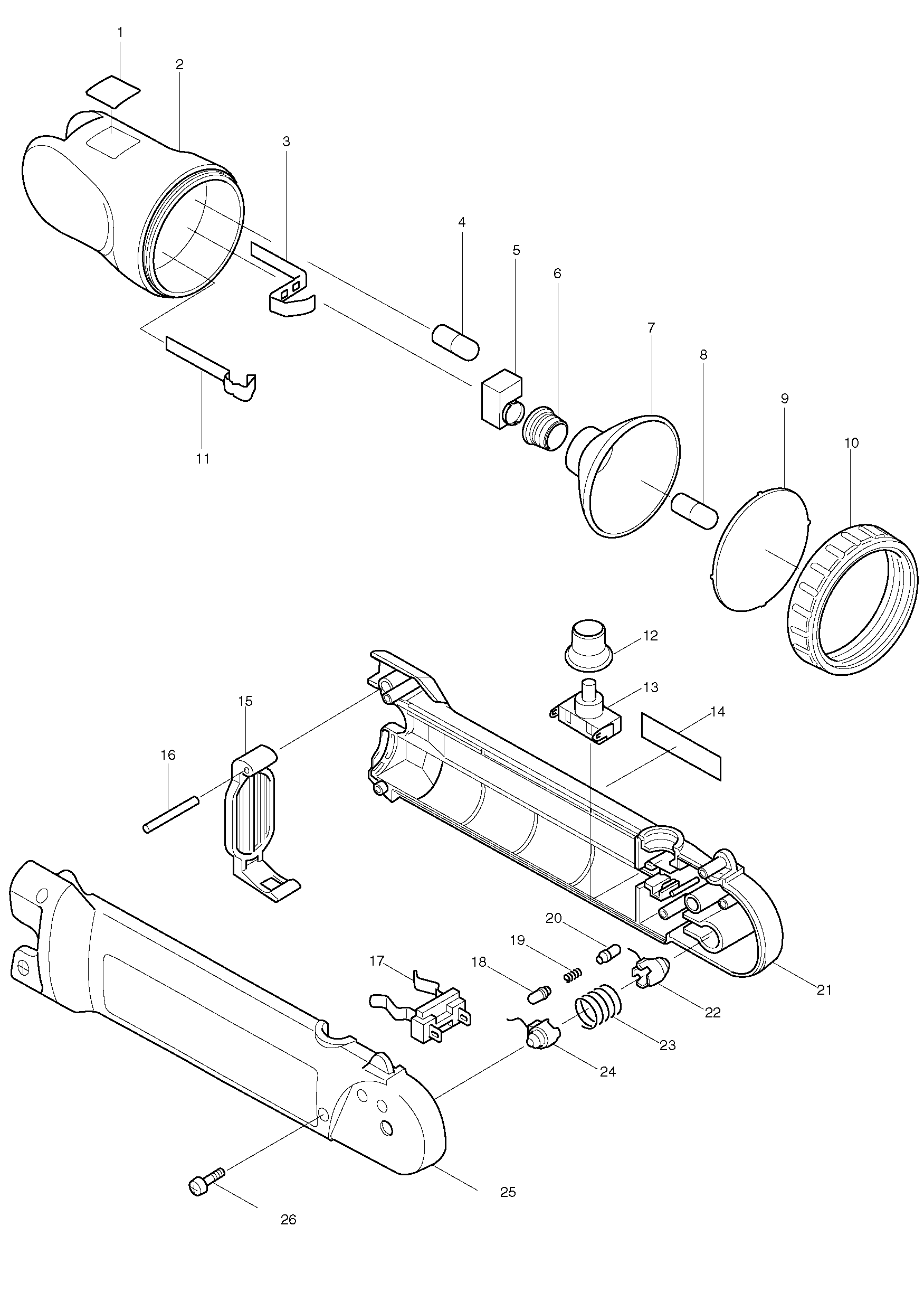 Makita ML902 parts diagram, sheet 1