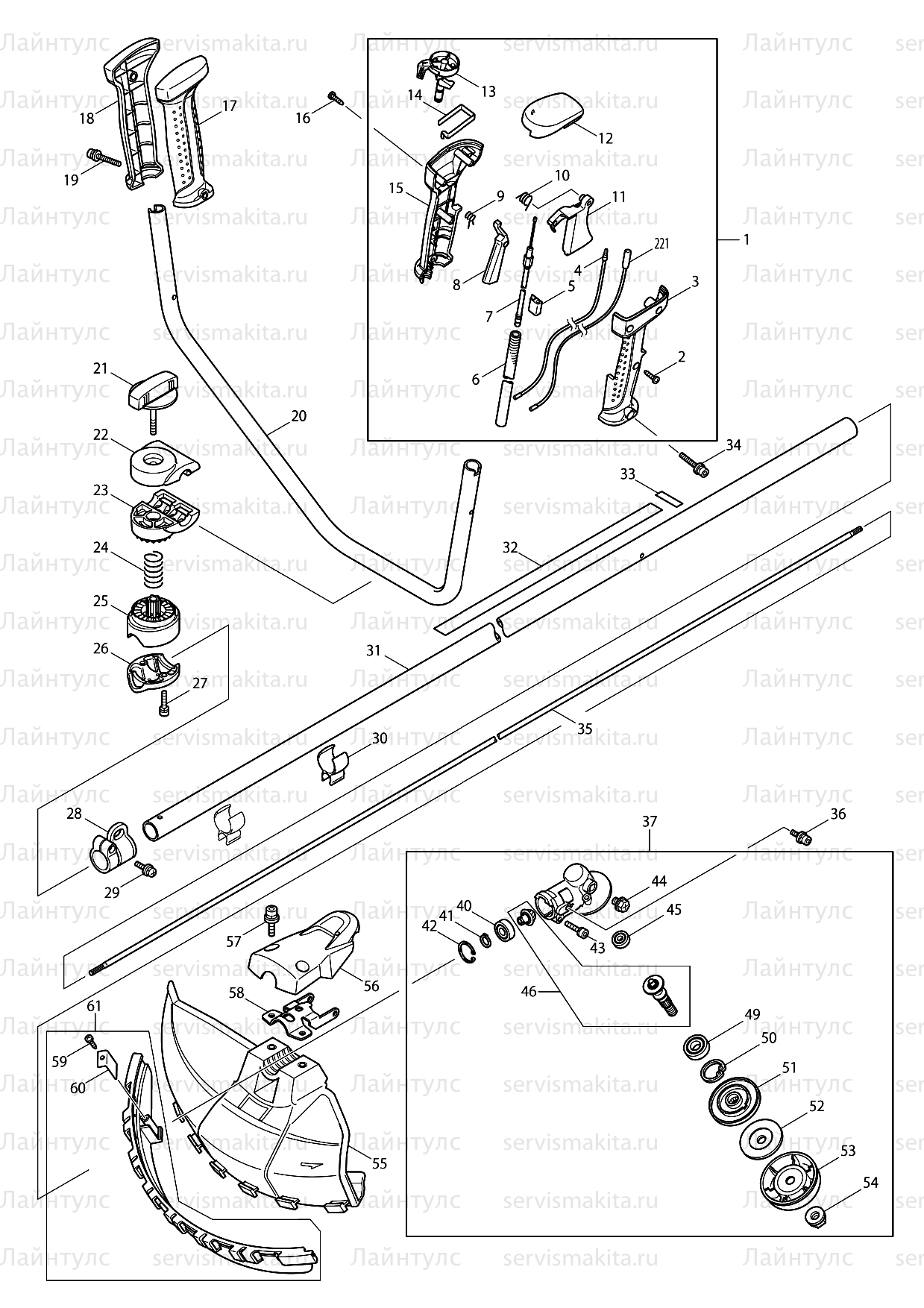 Makita MS-245.4U parts diagram, sheet 1